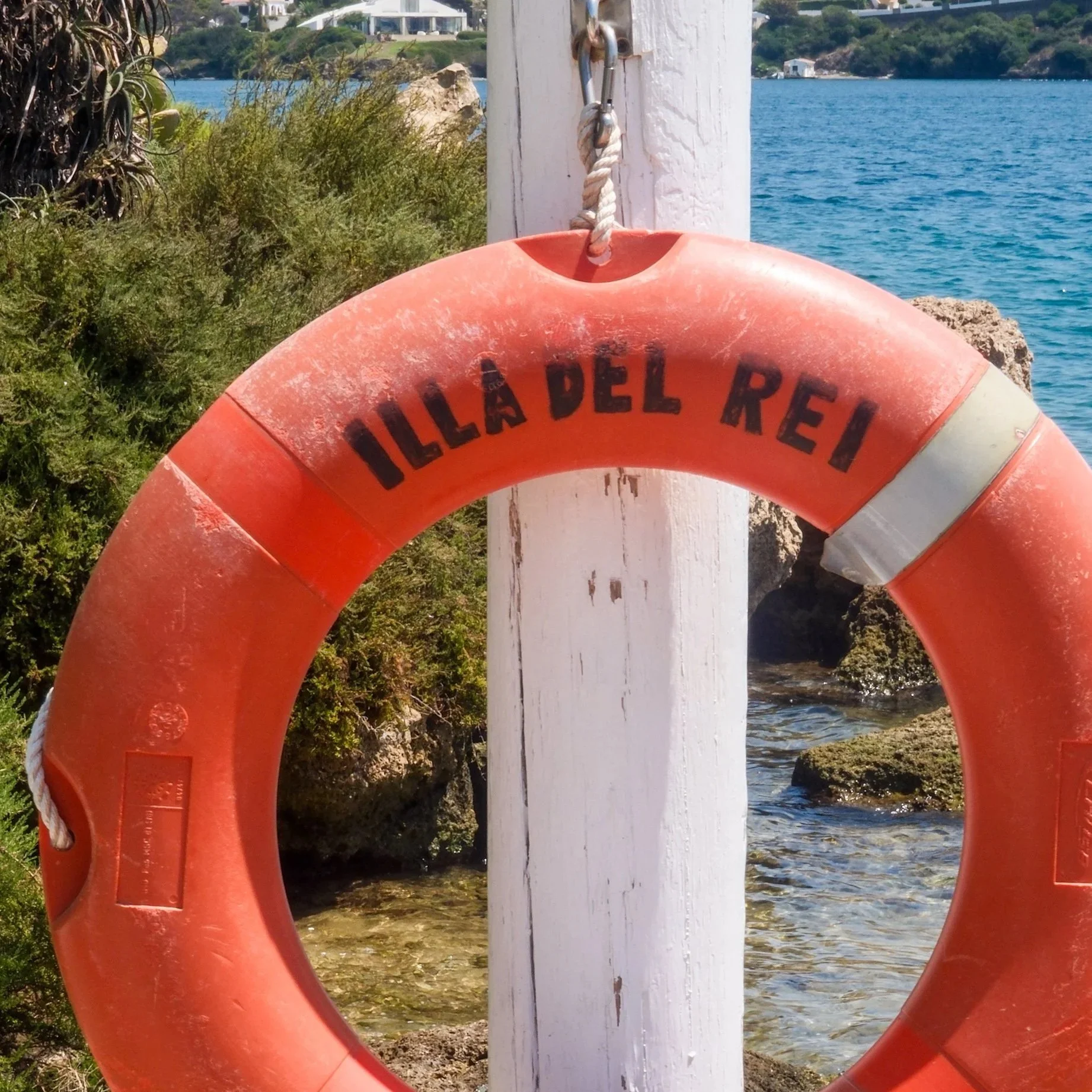 life preserver at illa del rei in menorca spain