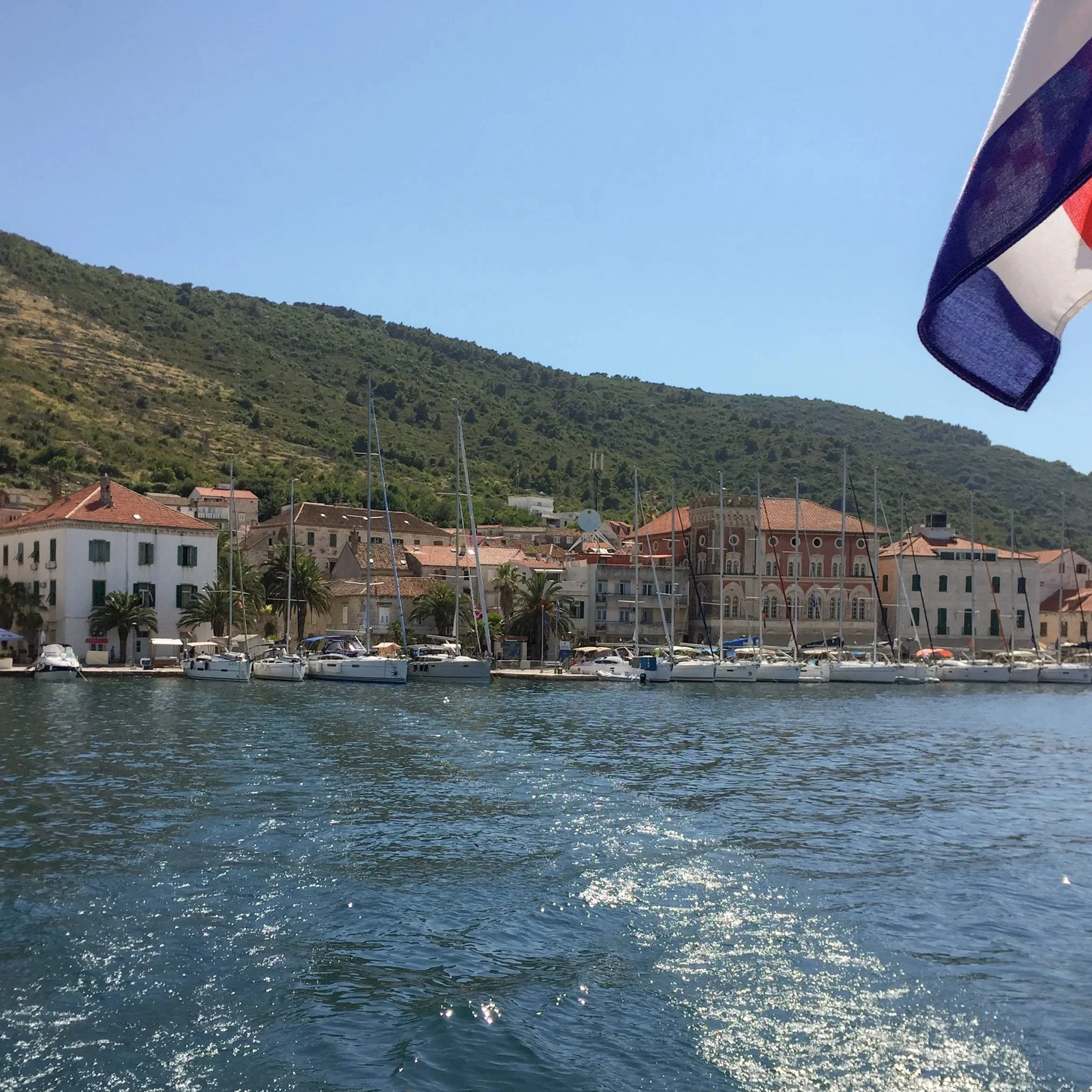 leaving the harbor in vis croatia