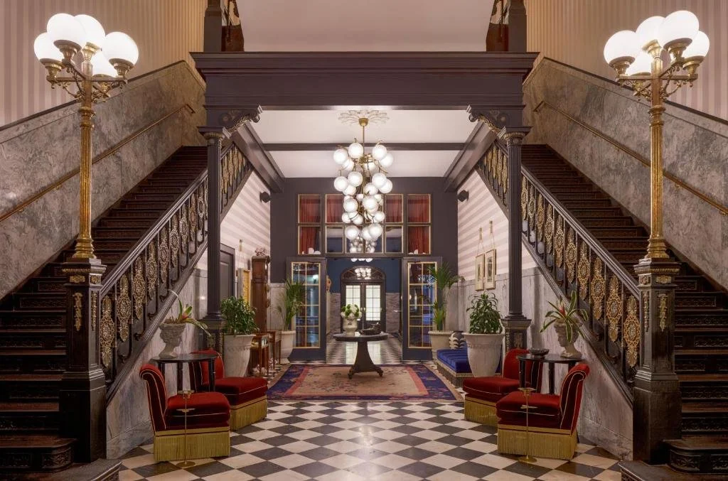 grand lobby at Maison Metier in New Orleans Louisiana