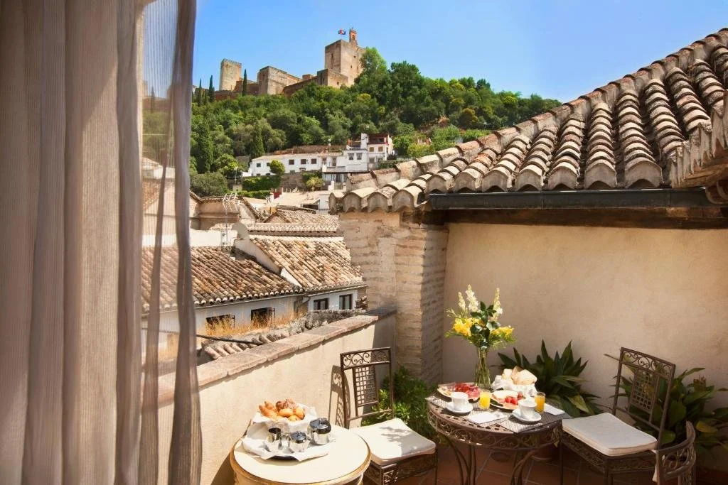patio overlooking granada spain at casa 1800 granada
