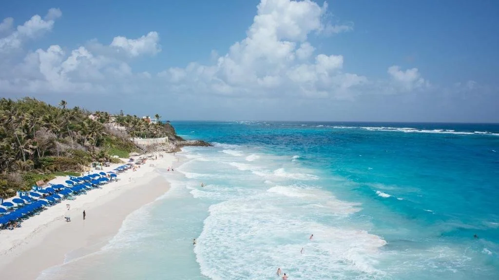 beach at the crane in barbados