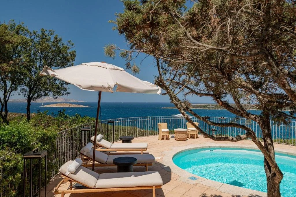 view of sea from hotel pitrizza in sardinia italy