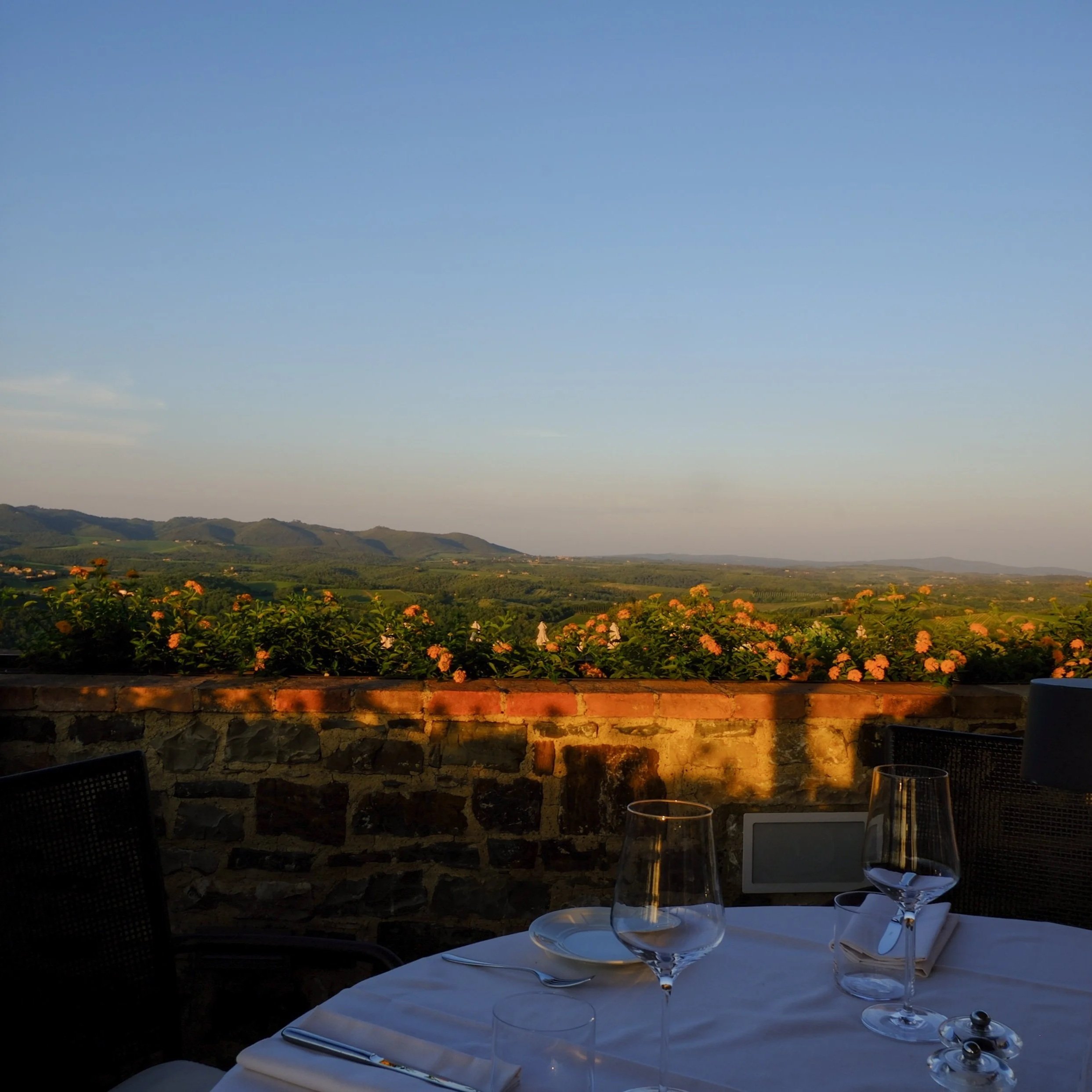 Restaurant at the club house at le fontanelle in tuscany Italy