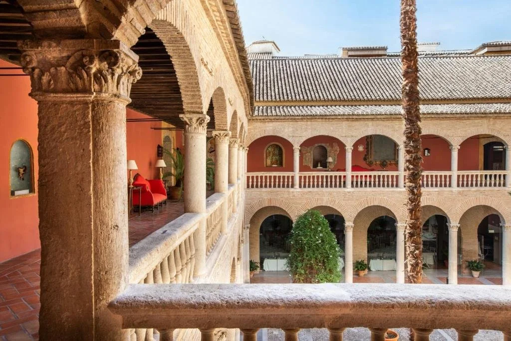 inner courtyard at hotel palacio de santa paula in granda spain