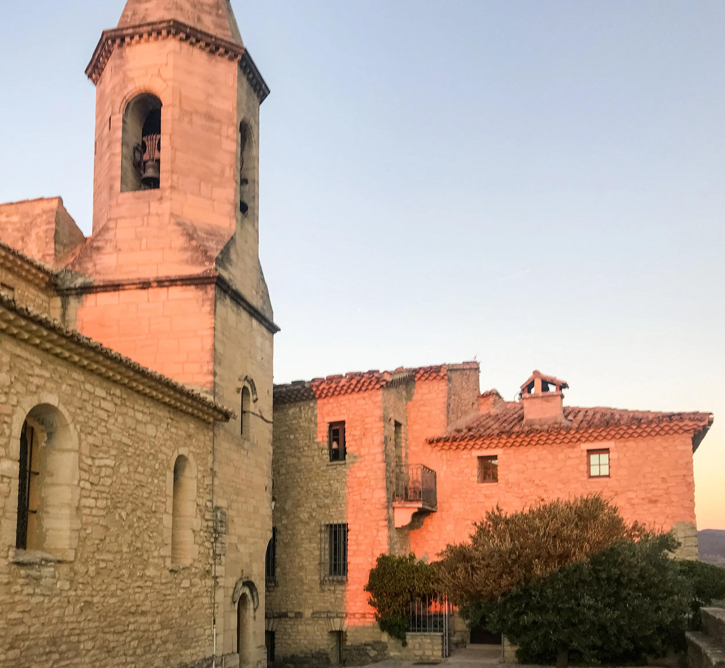 town of crillon le brave in provence france at dusk