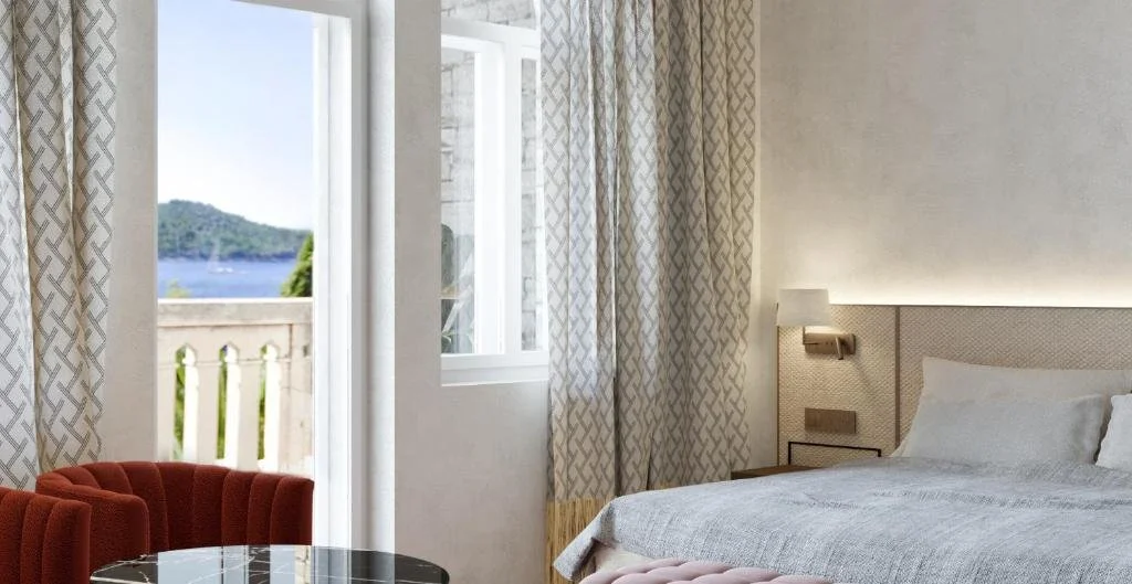 suite overlooking the harbor in Villa Orsula in Dubrovnik Croatia