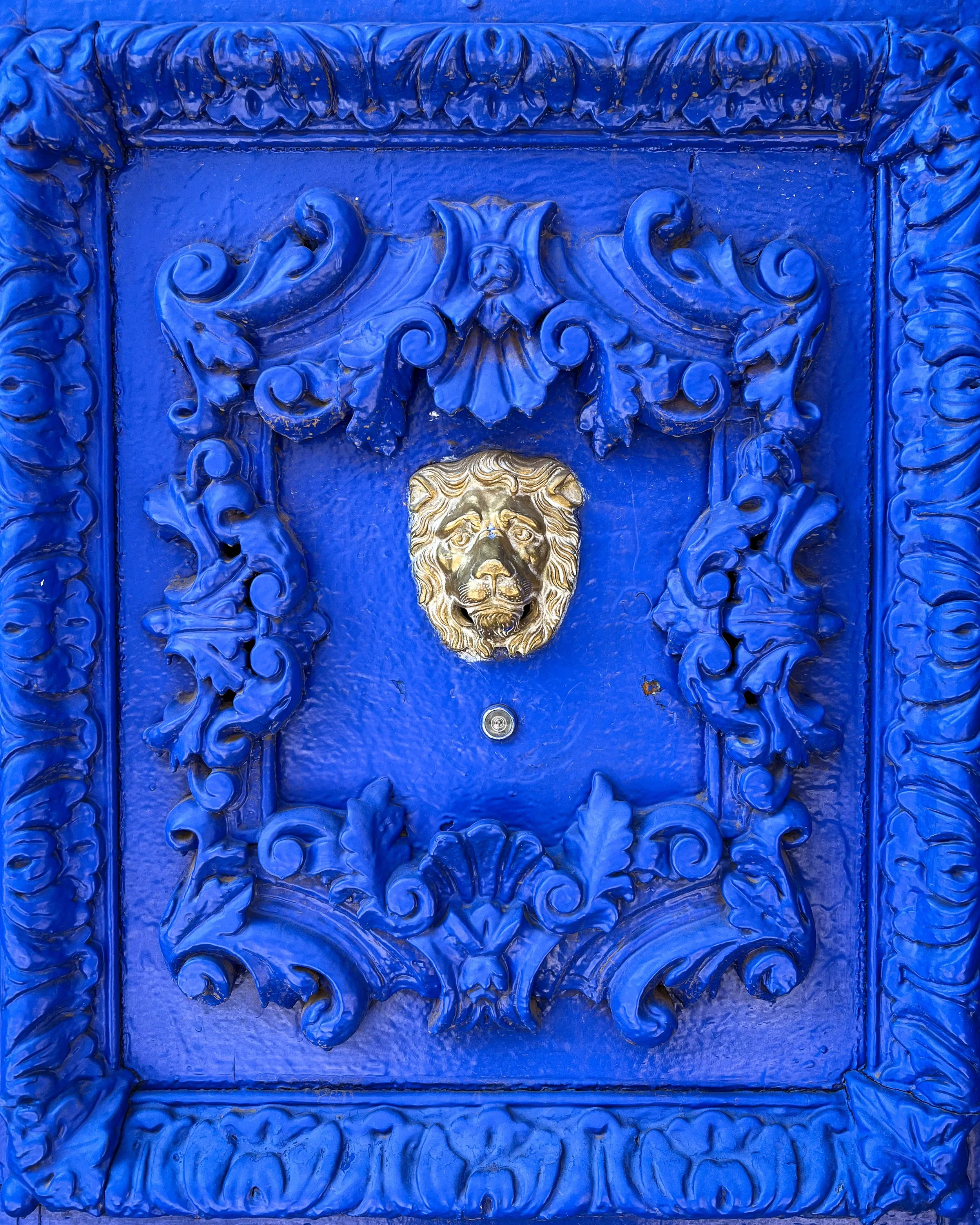 blue door in cusco peru