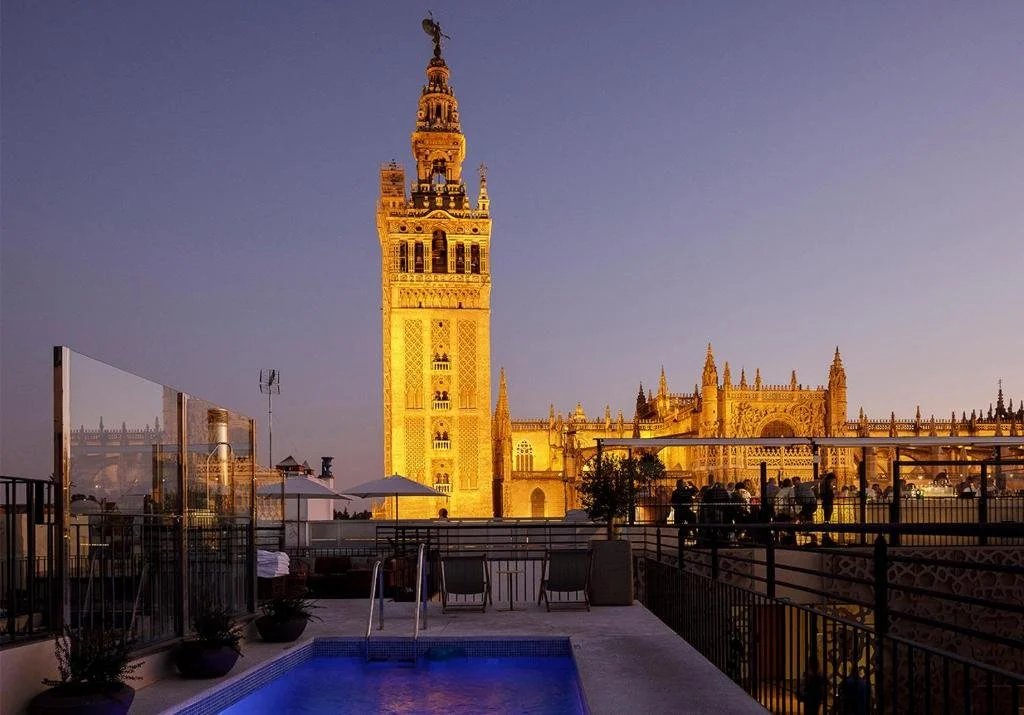 eme catedral hotel rooftop pool overlooking catedral