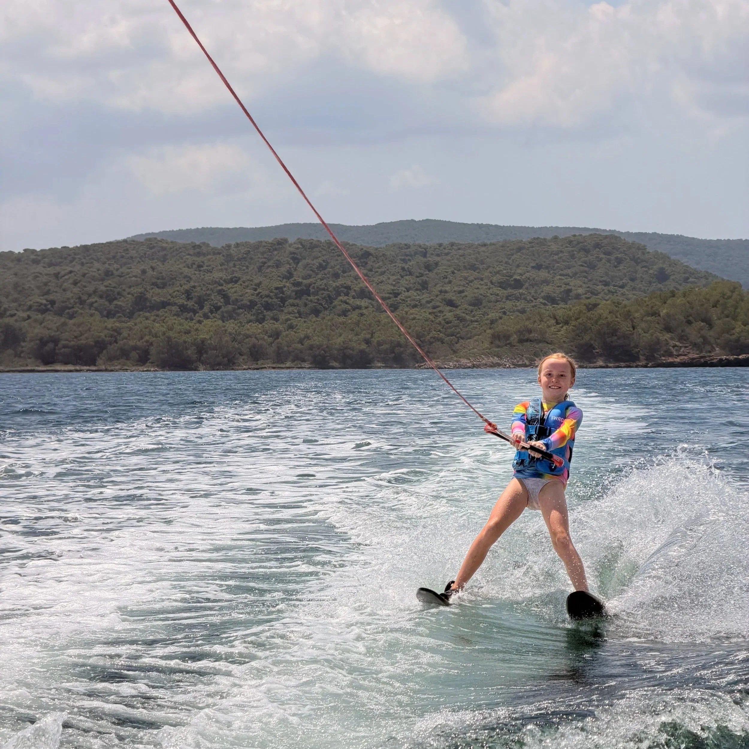 waterskiing at ski fornells in menorca spain