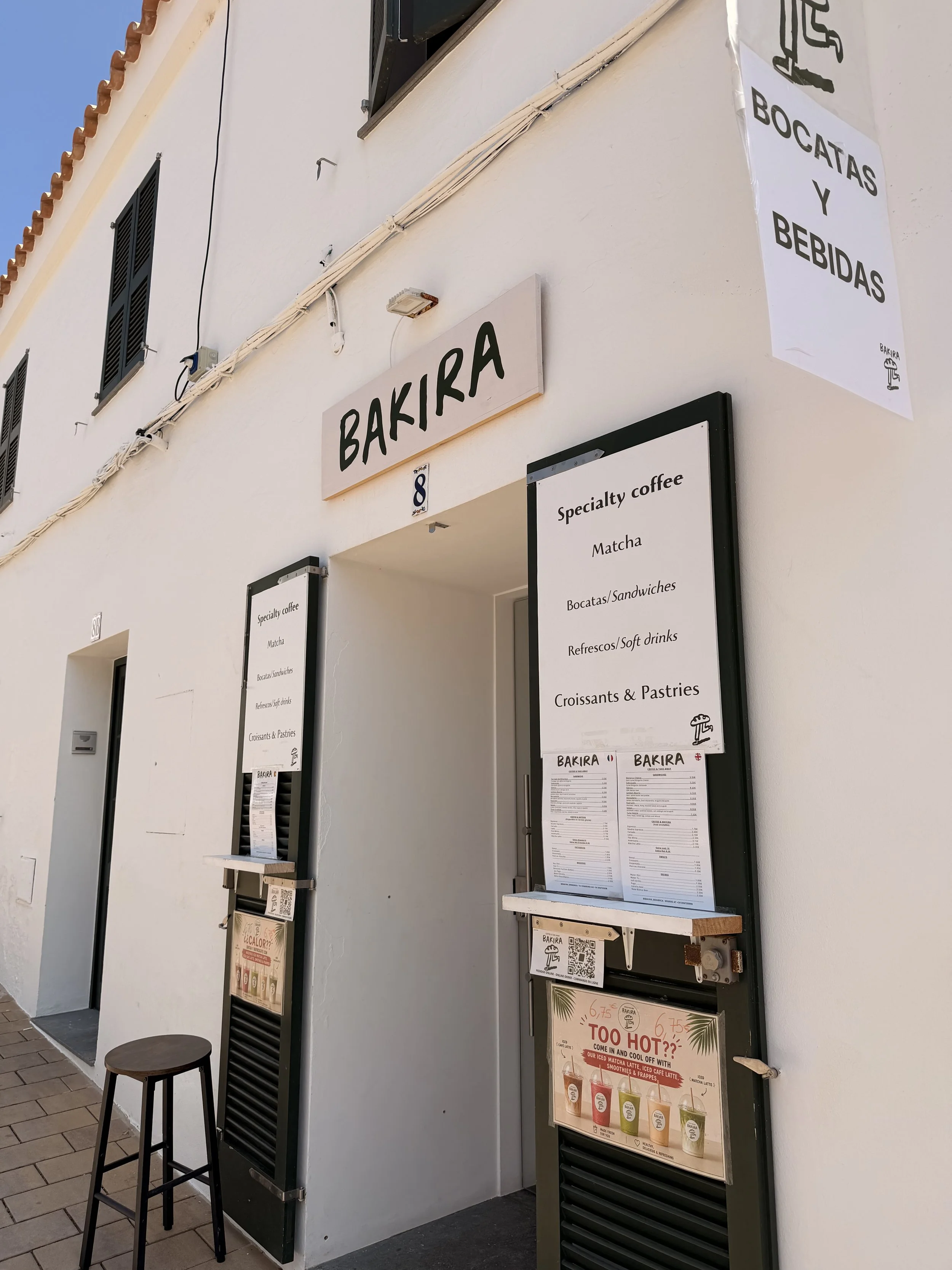 bakira coffee shop in fornells menorca in spain