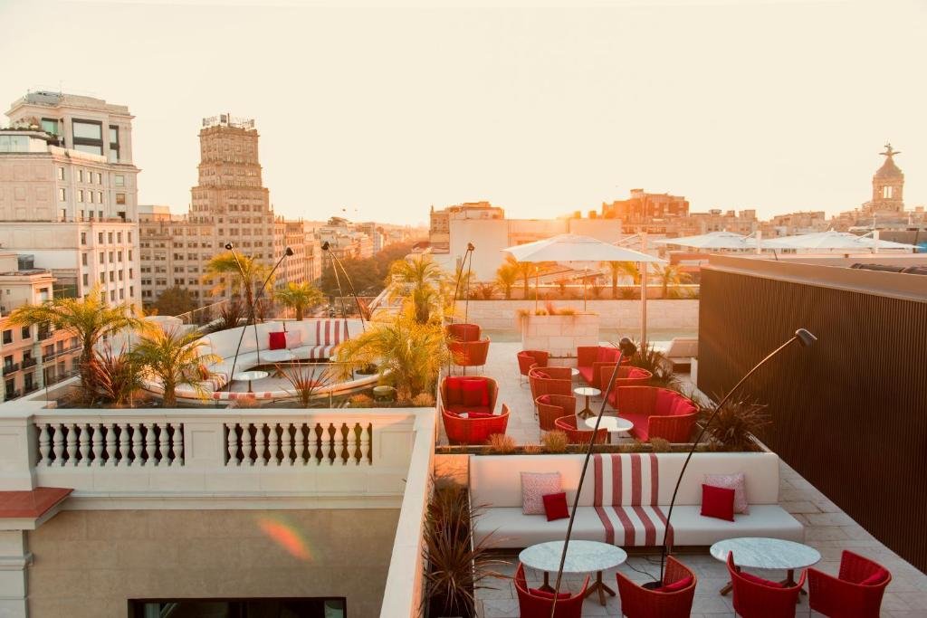 rooftop of Almanac Barcelona at sunset in Spain