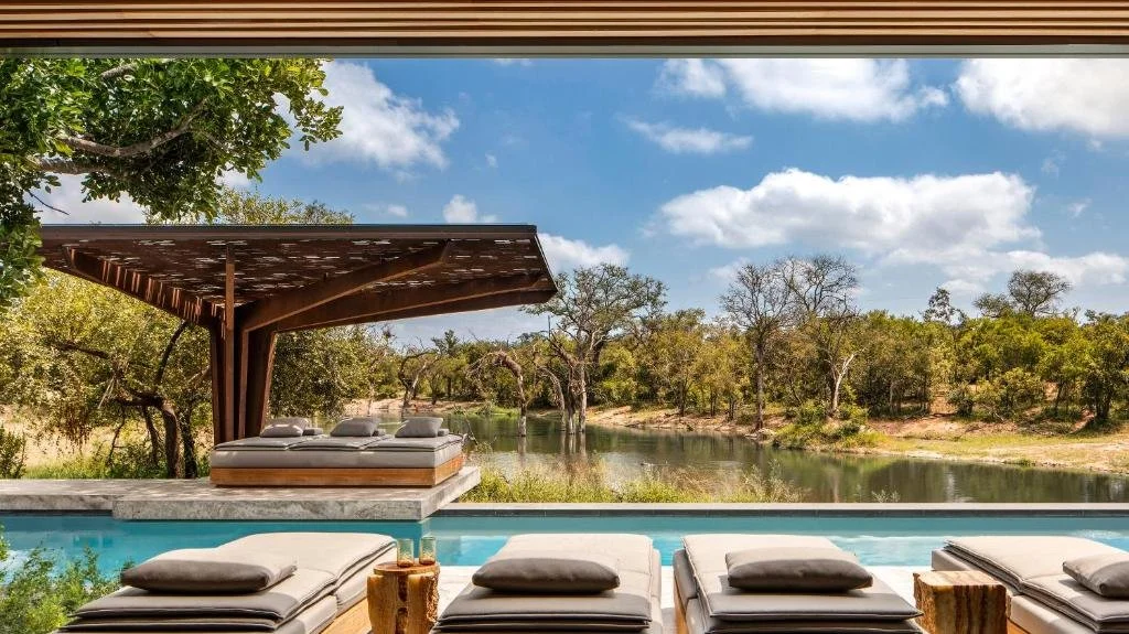 pool overlooking the river at cheetah plains