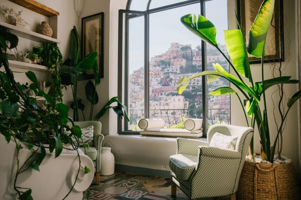 room with a view of amalfi coast at casa buonocore in positano italy