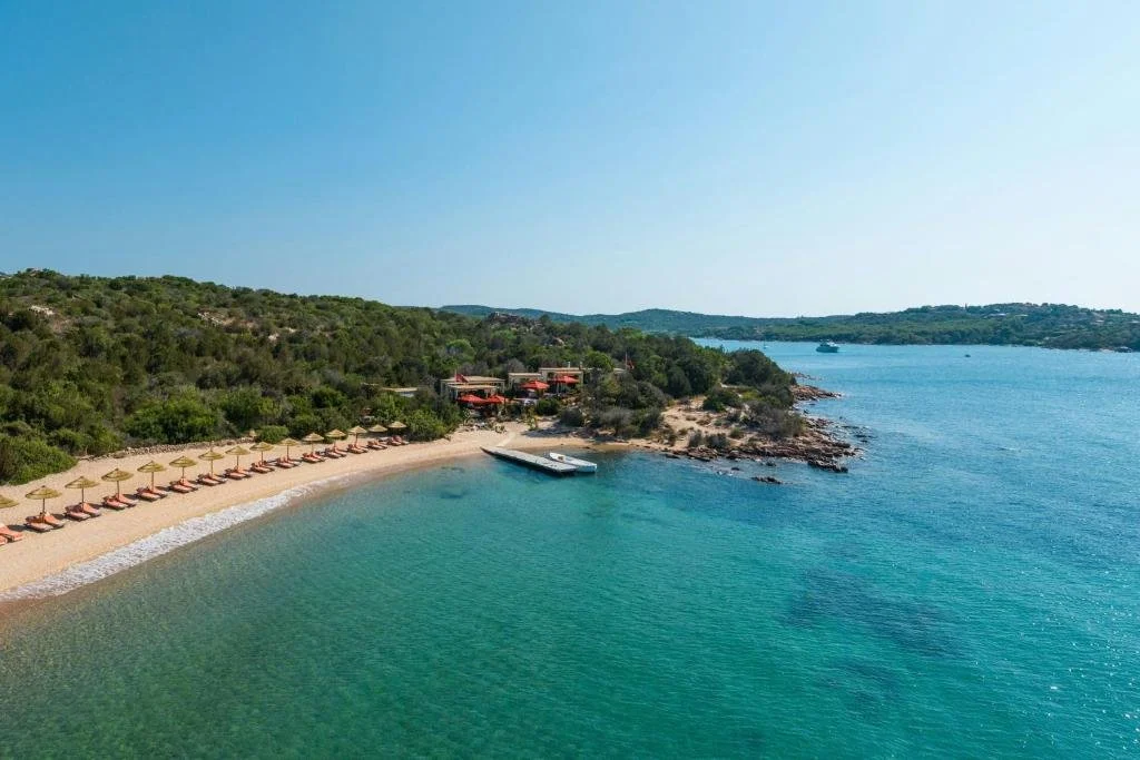 private beach at hotel cala di volpe in sardinia