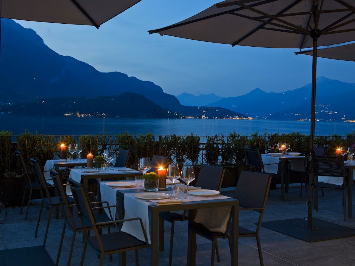 terrace at filario hotel in lake como italy