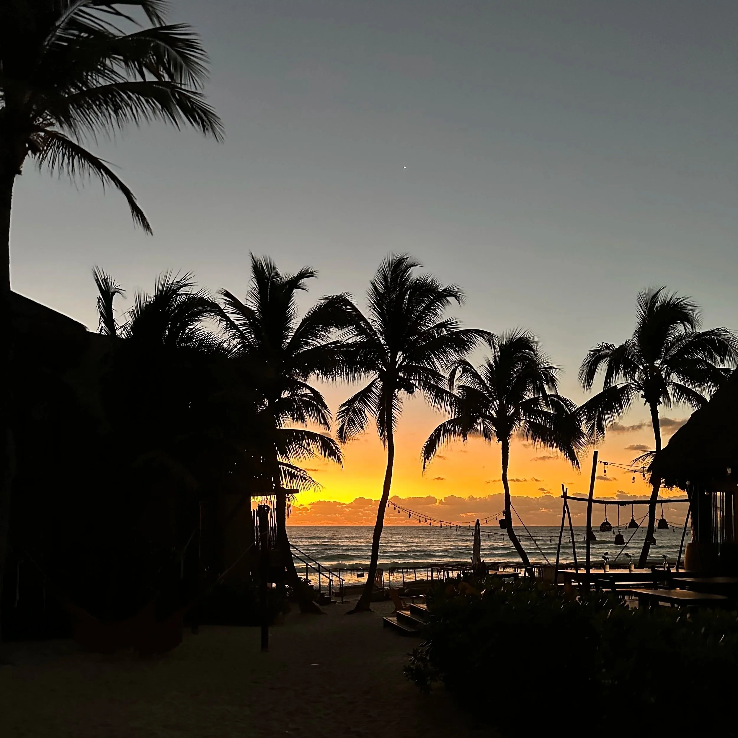 sunset at tulum beach club