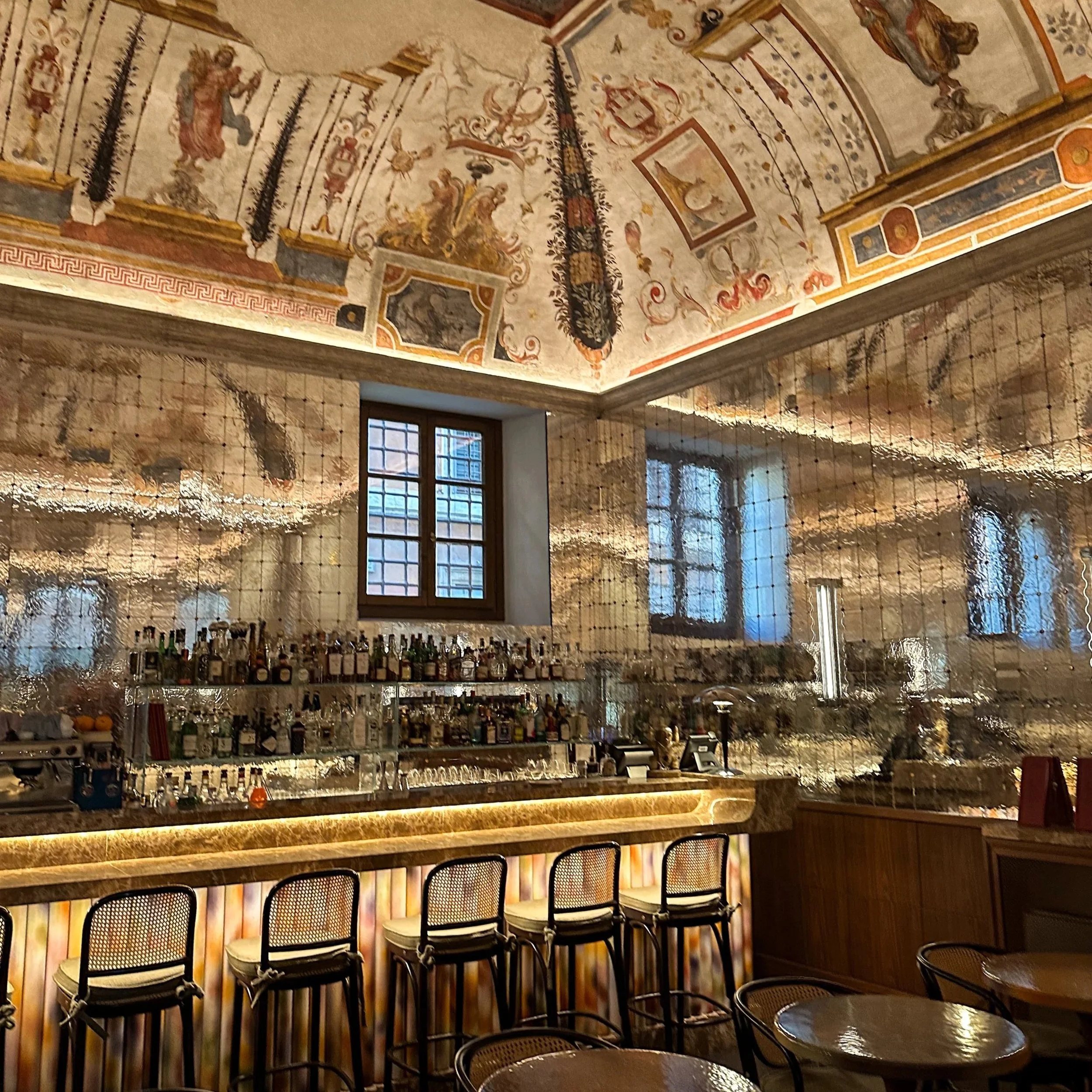 bar mosaics at plaazzo talia in rome italy