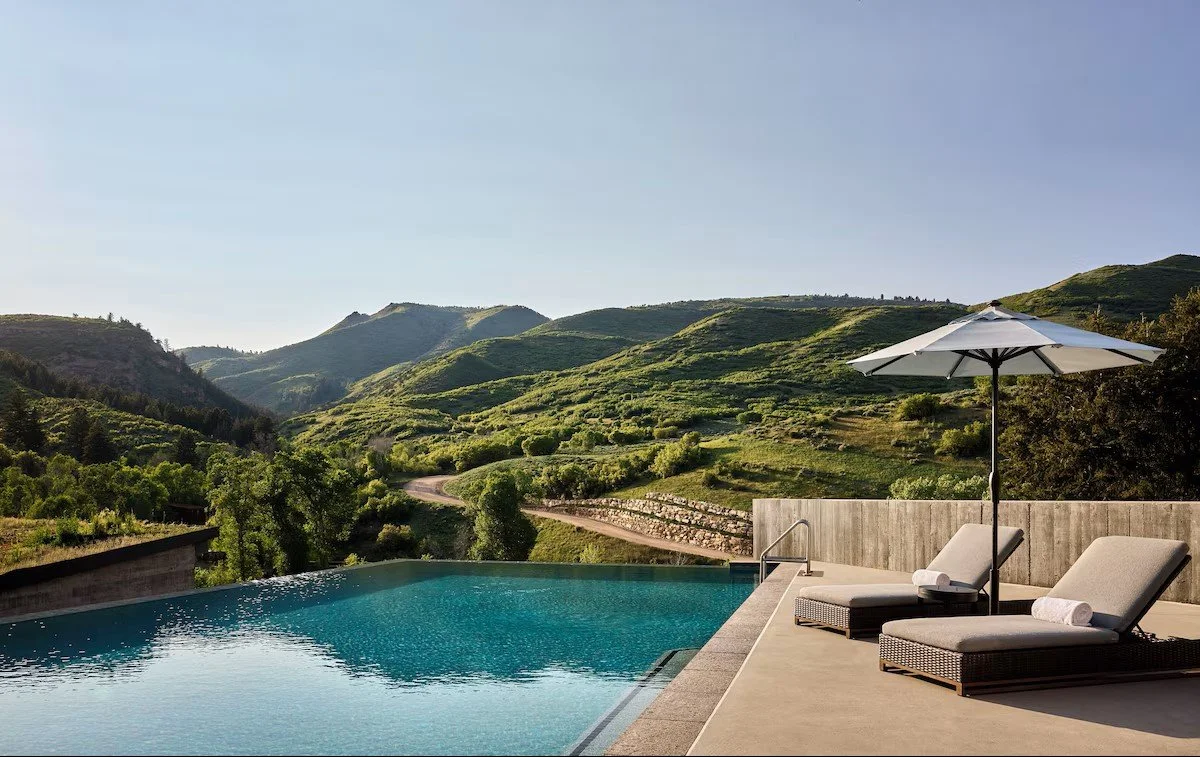 one of two pools at the lodge at blue sky in salt lake city utah
