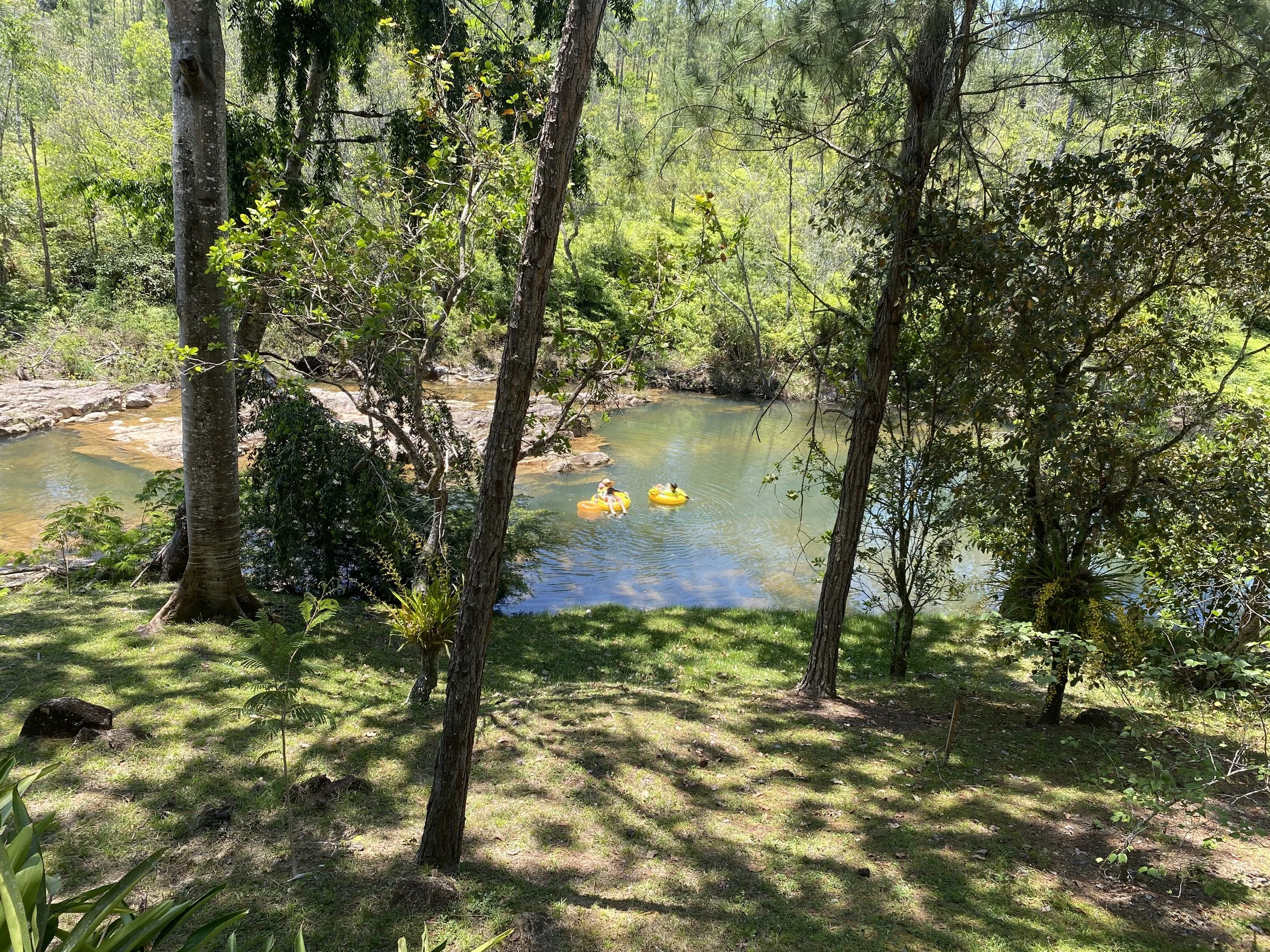 tubing the river at Blancaneaux Lodge in Cayo District of Belize