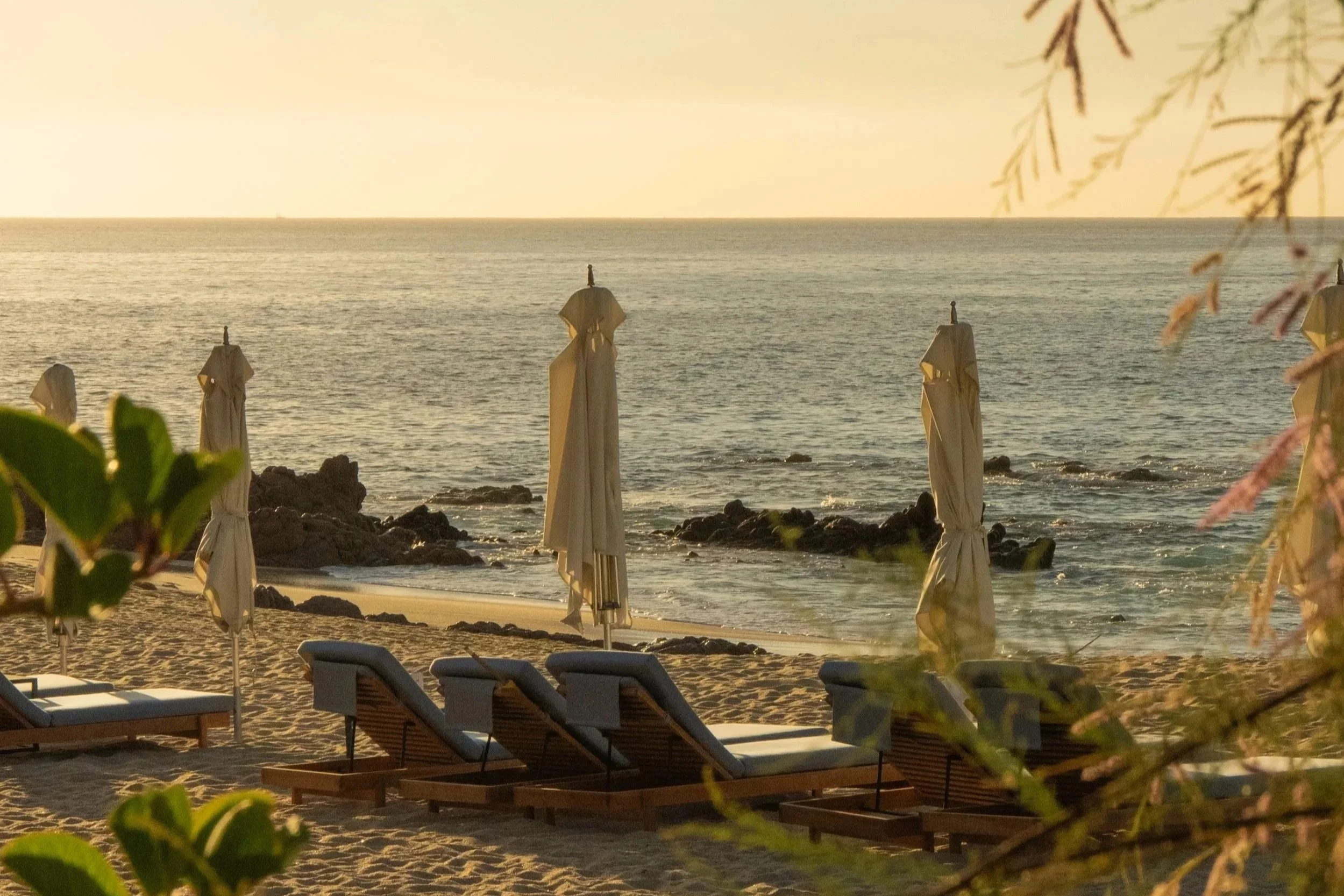 Chileno Bay beach at sunset in Cabo San Lucas Mexico