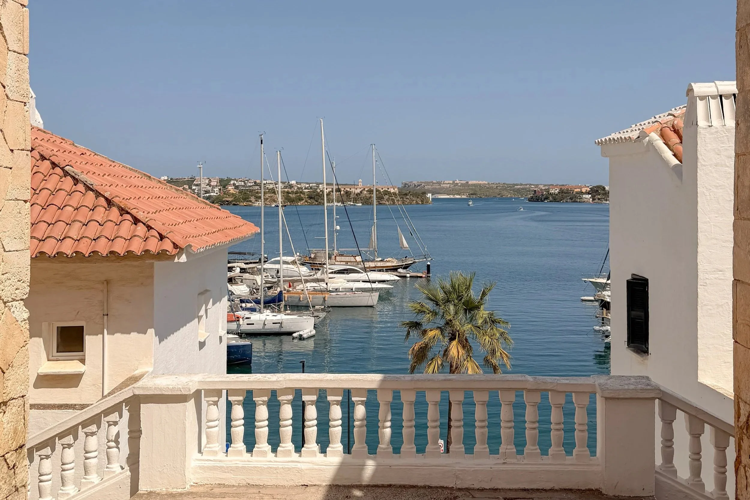 port of mahon overlooking boats