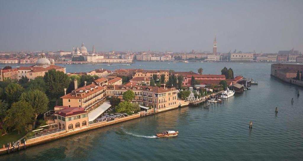 aerial view of hotel cipriani in venice italy