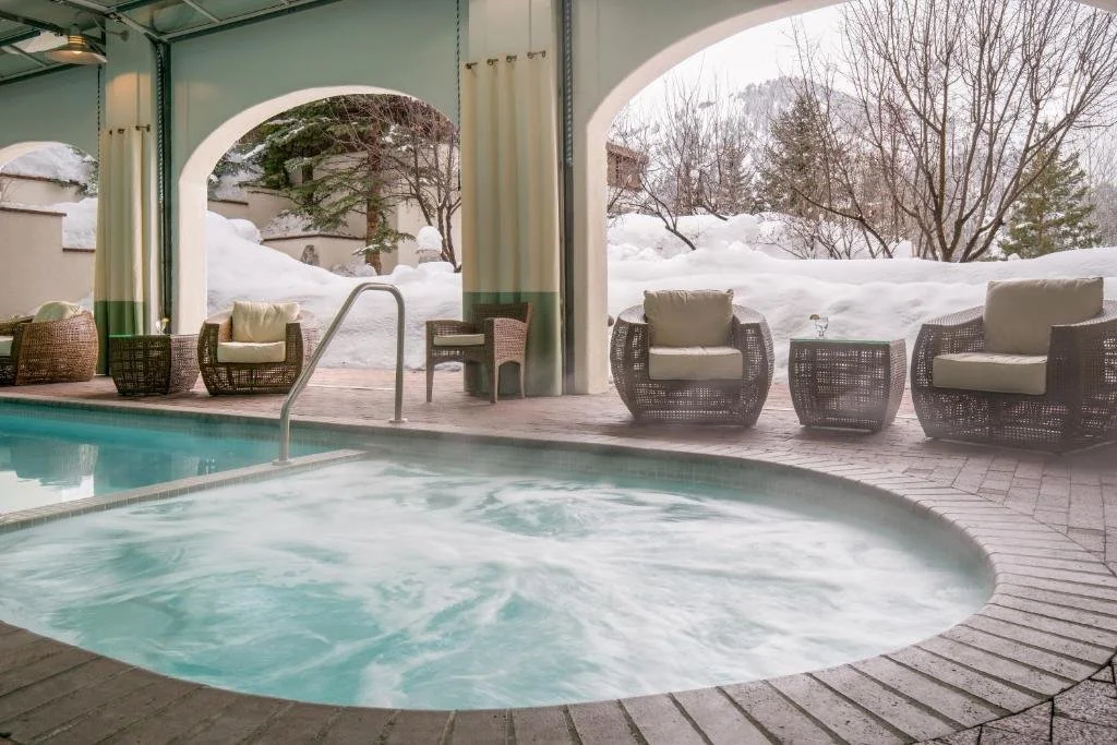 pool in snow at knob hill inn in sun valley idaho