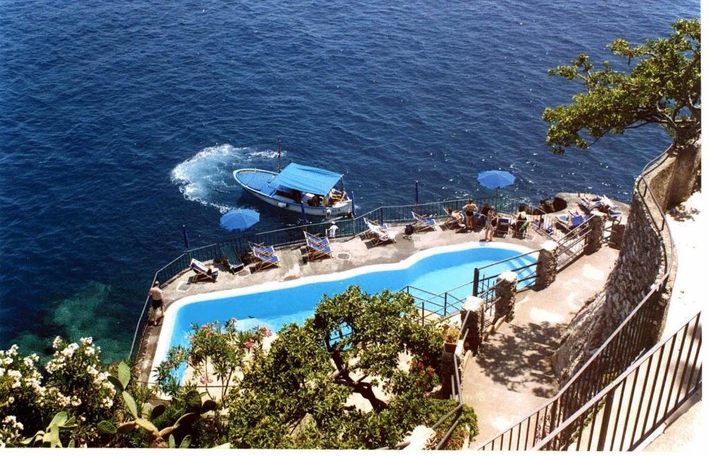 pool overlooking amalfi coast at luna convento in amalfi italy