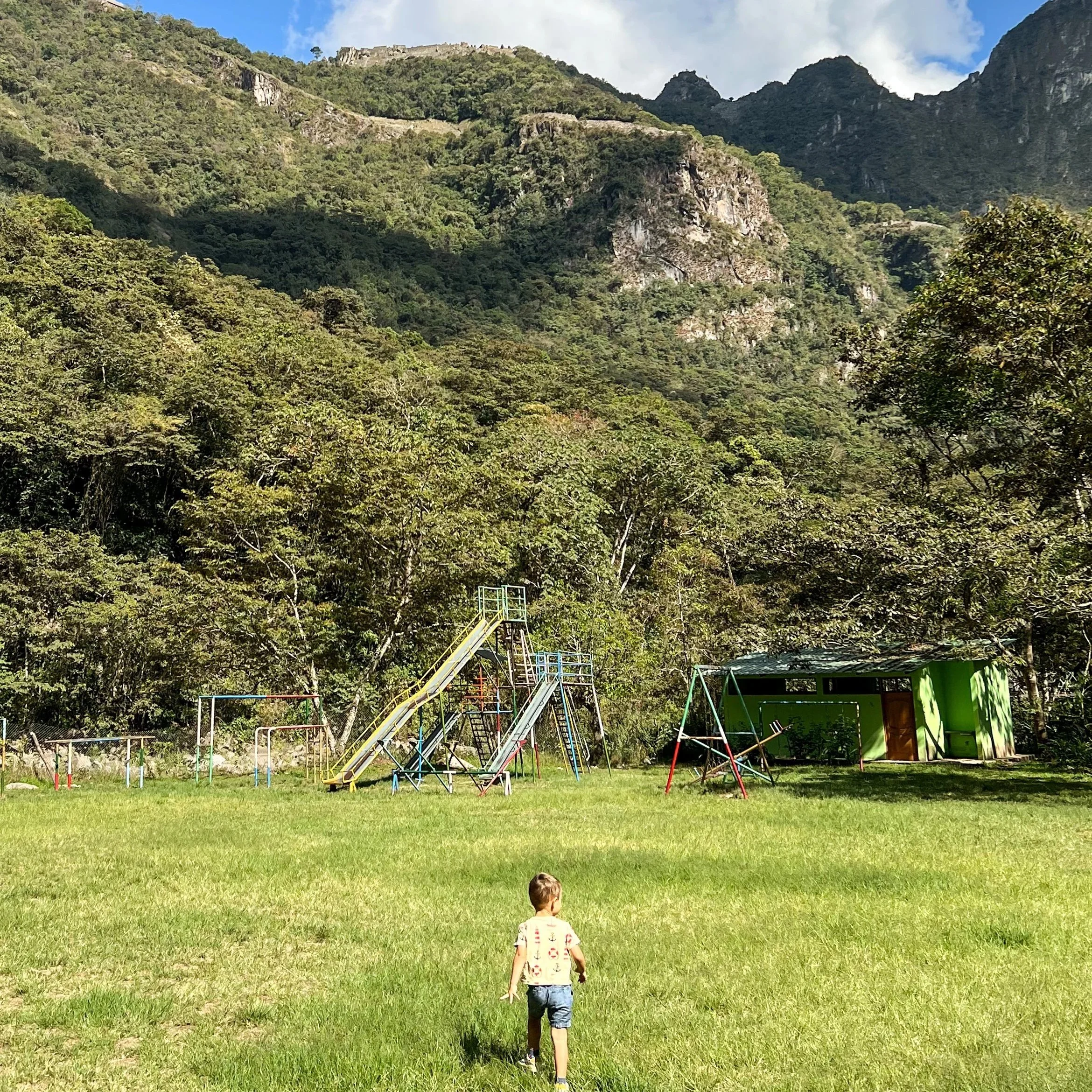 kids playing at park in cusco peru