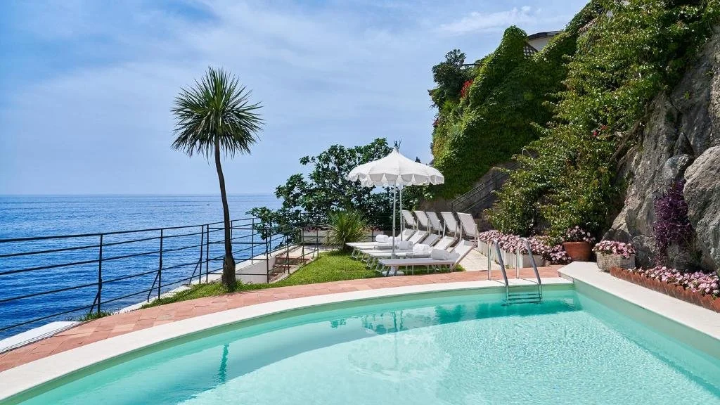 pool overlooking amalfi coast at palazzo avino in ravello italy