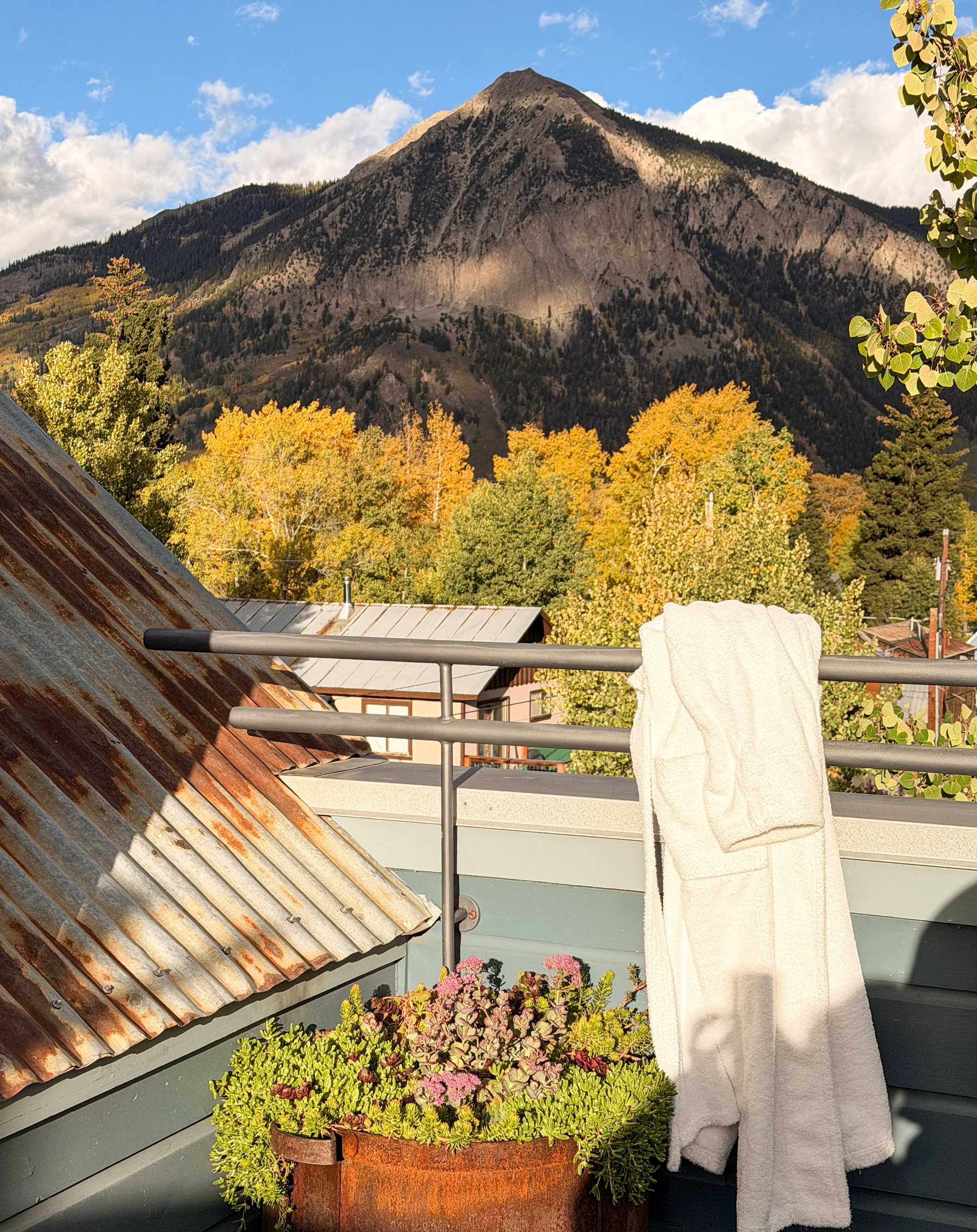 view from hot tub of scarp lodge in crested butte