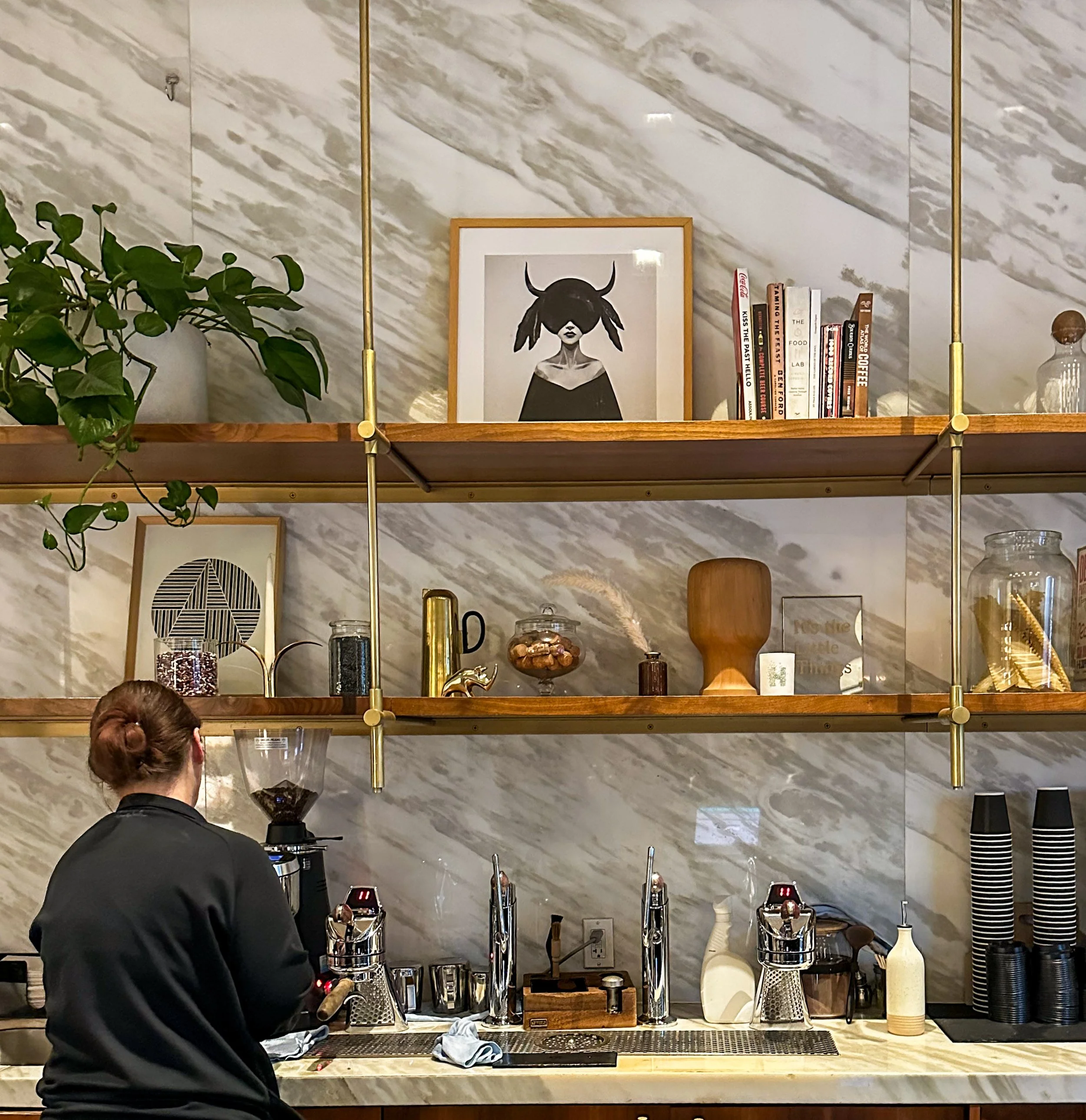 coffee bar in halcyon hotel in denver, colorado