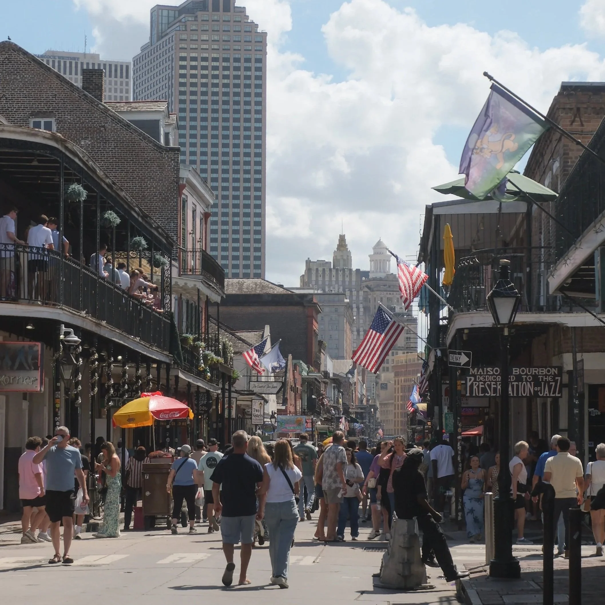 Bourbon street in New Orleans Louisiana French Quarter