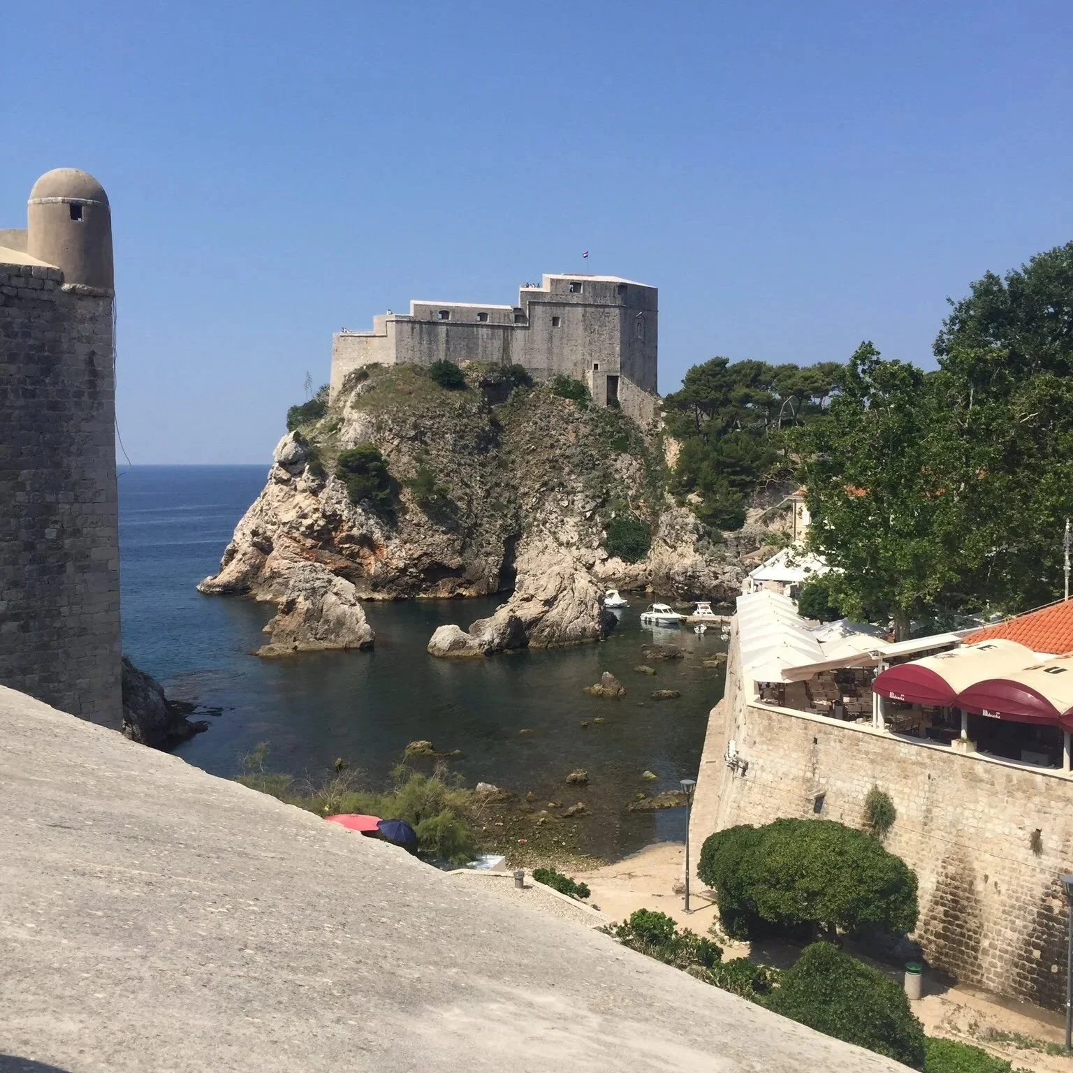 overlooking the walls of dubrovnik croatia