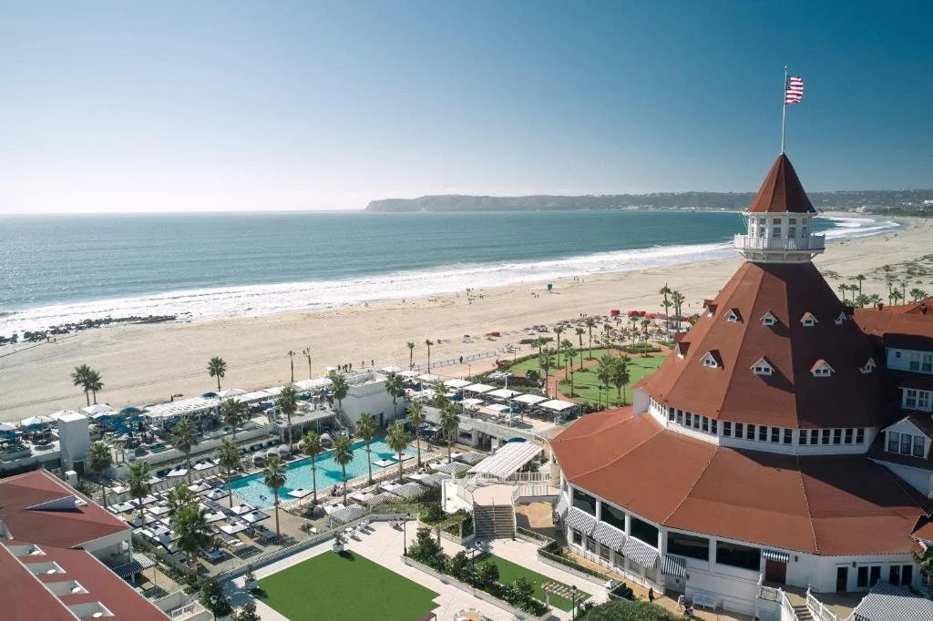 Hotel del Coronado overlooking the beach in San Diego, California