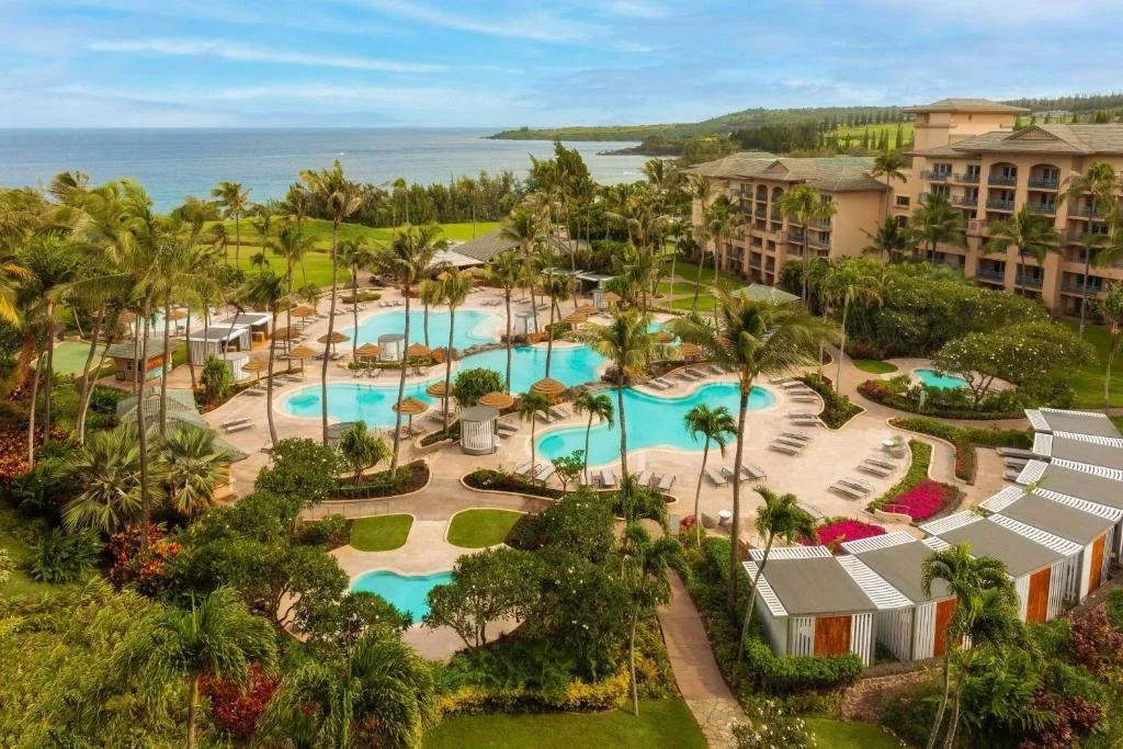 pools overlooking the beach at ritz-carlton maui in kapalua maui
