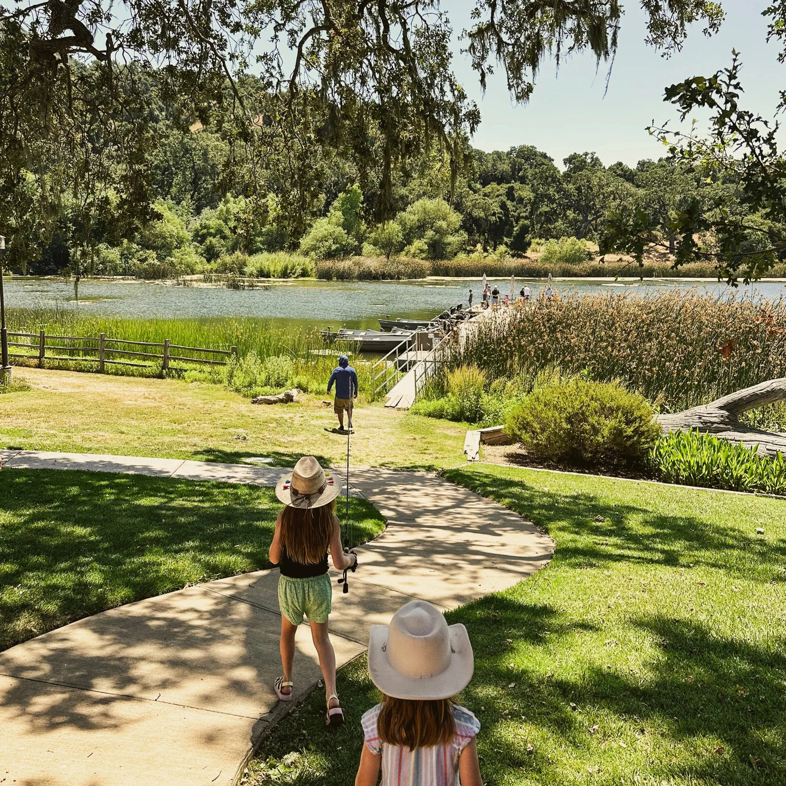 trees and lake at alisal ranch outside of montecito, california