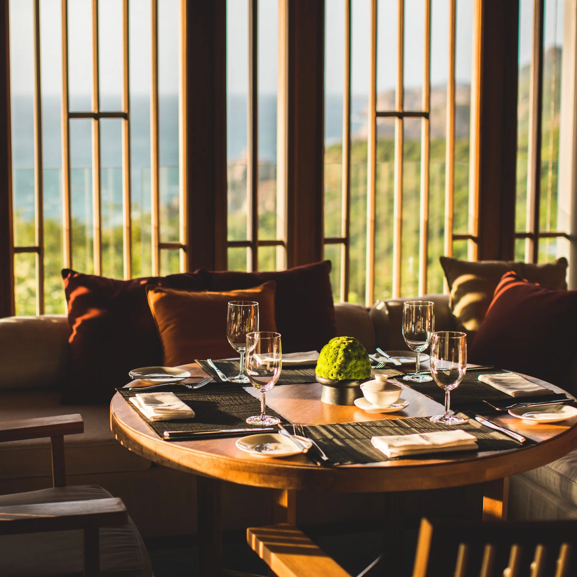 dining area at amanoi in vietnam
