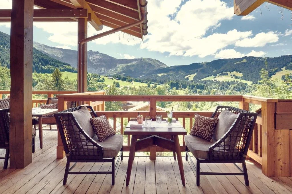 outdoor dining at four seasons hotel megeve in france