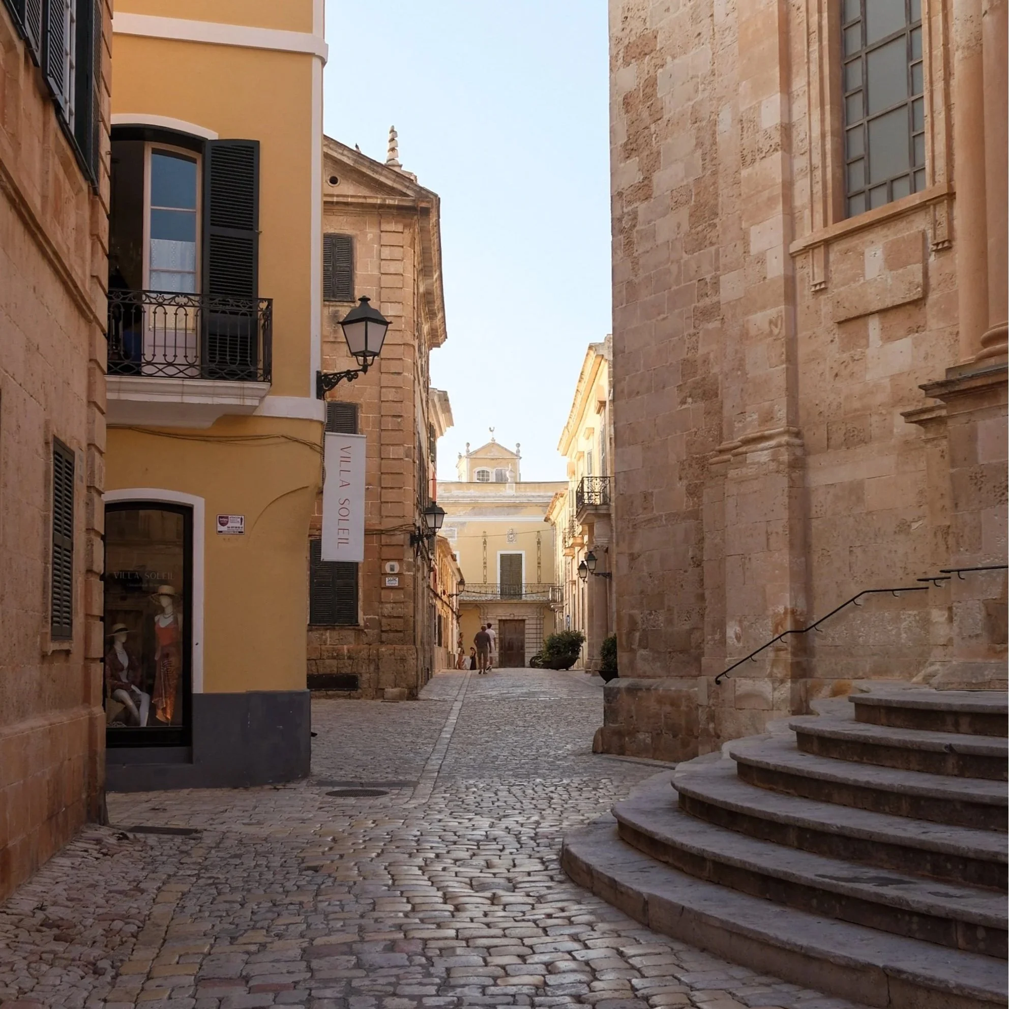 ciutadella old town at dusk in menorca spain