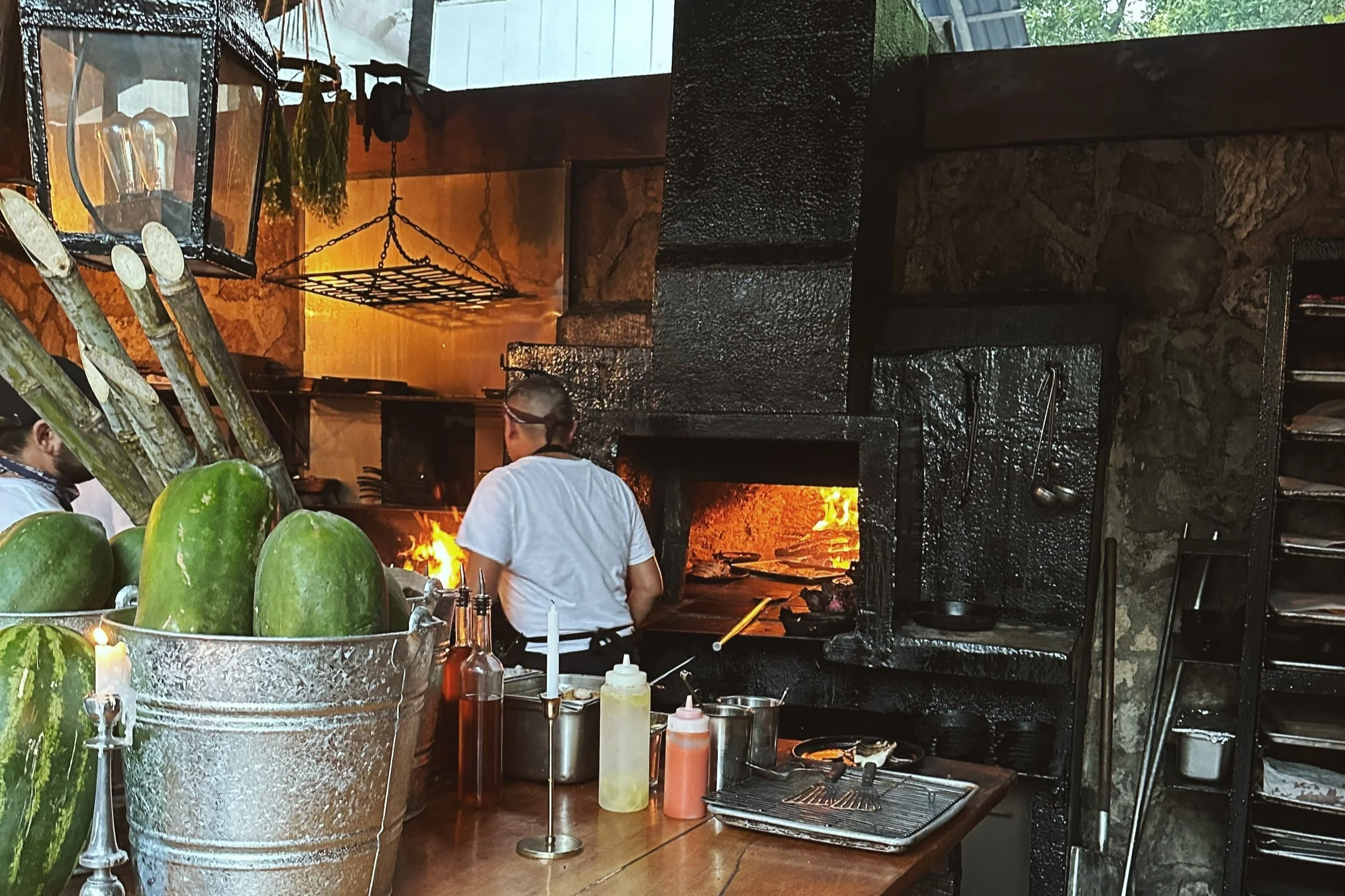 wood-fired grill and kitchen at hartwood tulum in Mexico