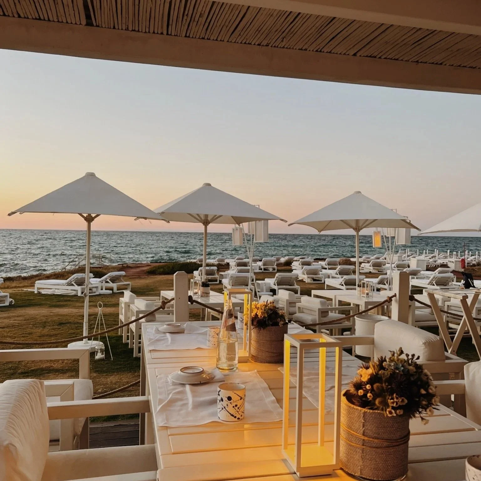 Borgo Egnazia's seafront restaurant at night