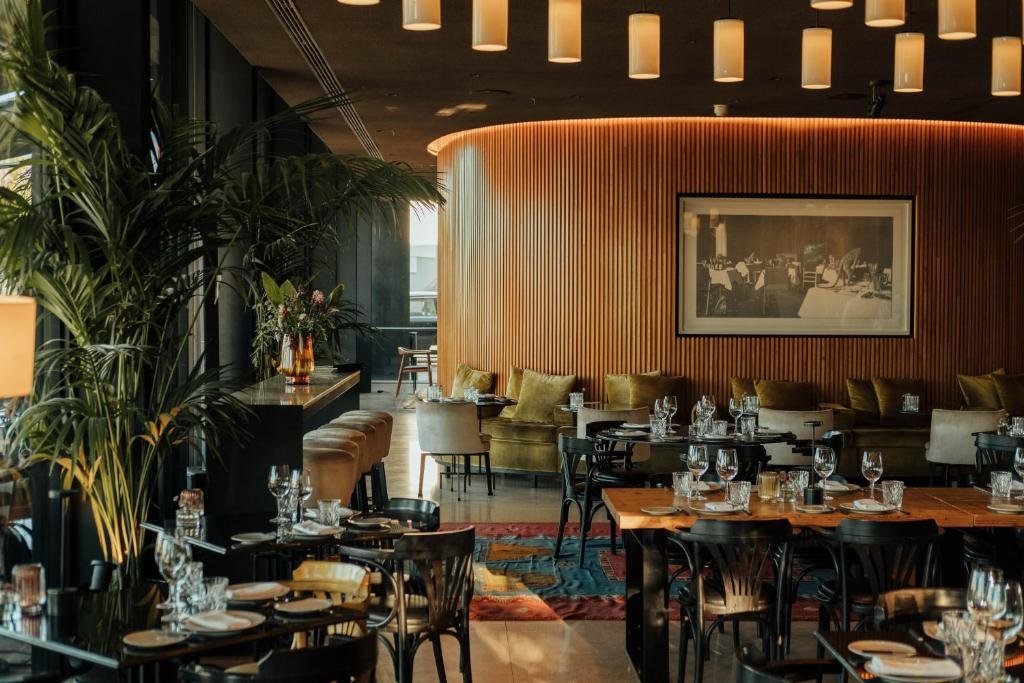 Restaurant lounge area at Memmo Principe Real in Lisbon Portugal