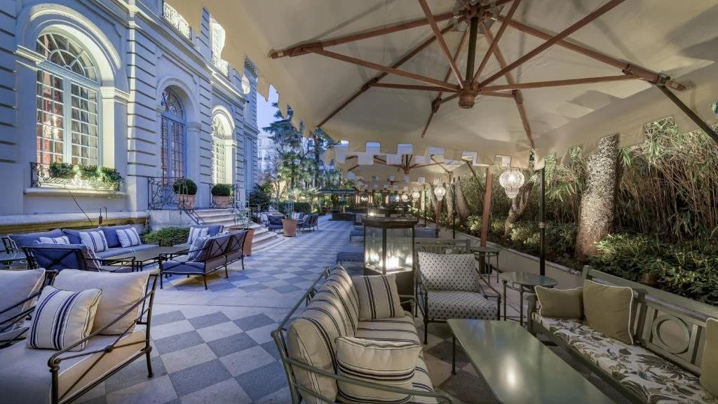 patio area at santo mauro in madrid spain