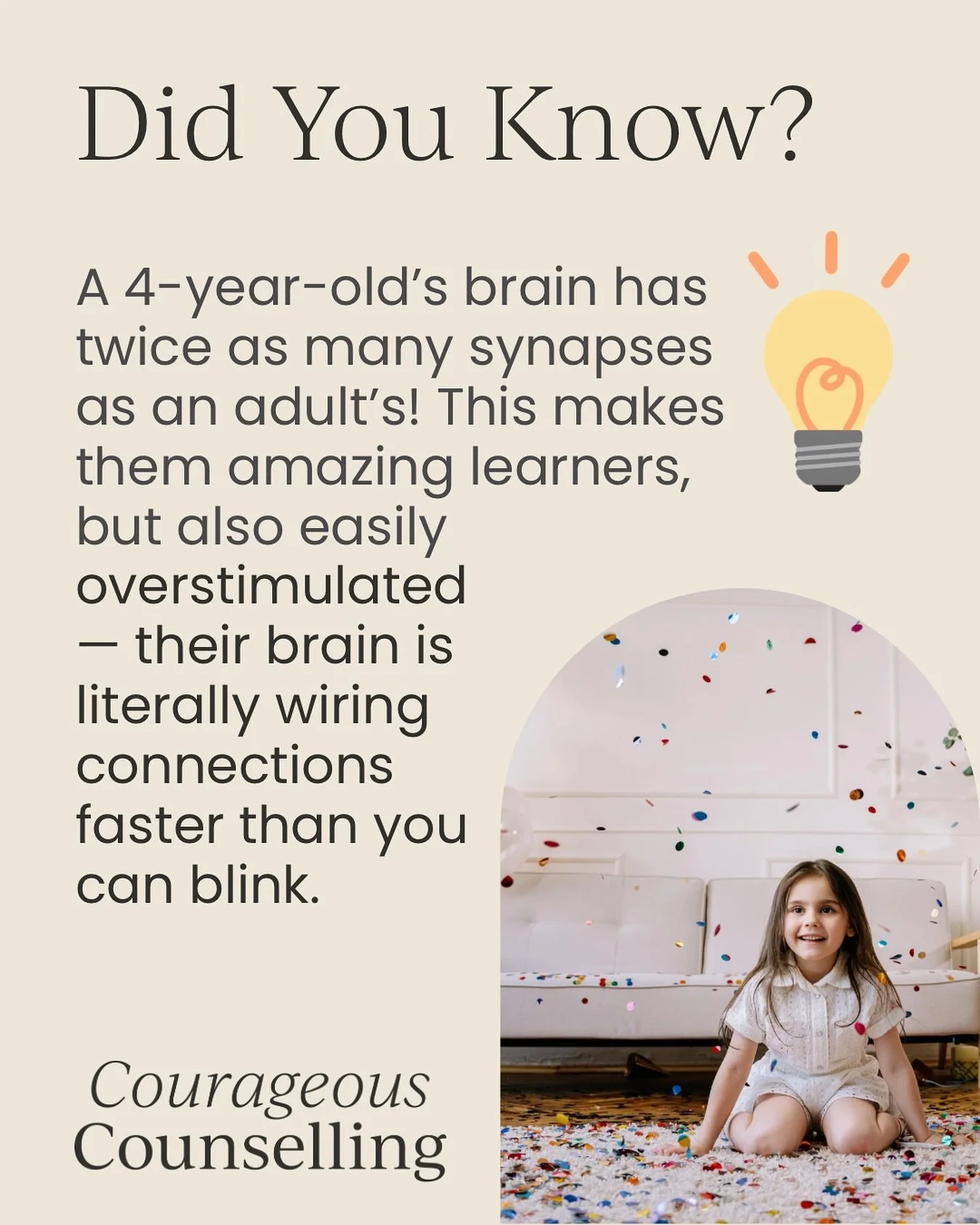 Did you know a 4-year-old&rsquo;s brain has twice as many synapses as an adult&rsquo;s? 🤯

That makes them amazing little learners&hellip; but also easily overstimulated. ⚡

At this age, they rely on our connected, regulated nervous system to feel s