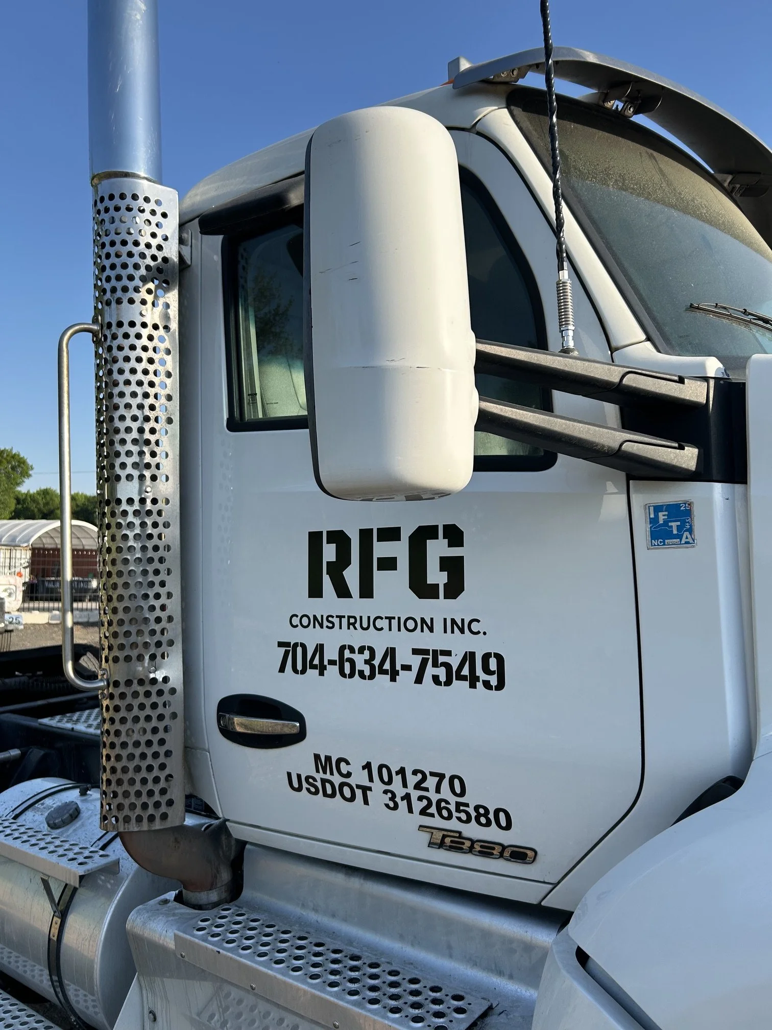 Semi-truck with custom vinyl graphics installed in Pineville, NC