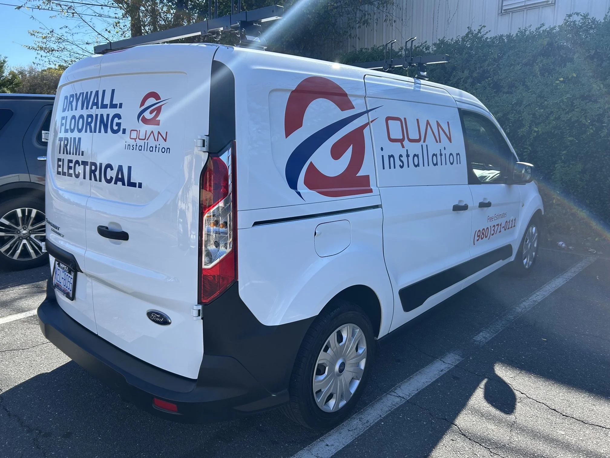 Commercial van with custom vinyl graphics installed in Charlotte, NC
