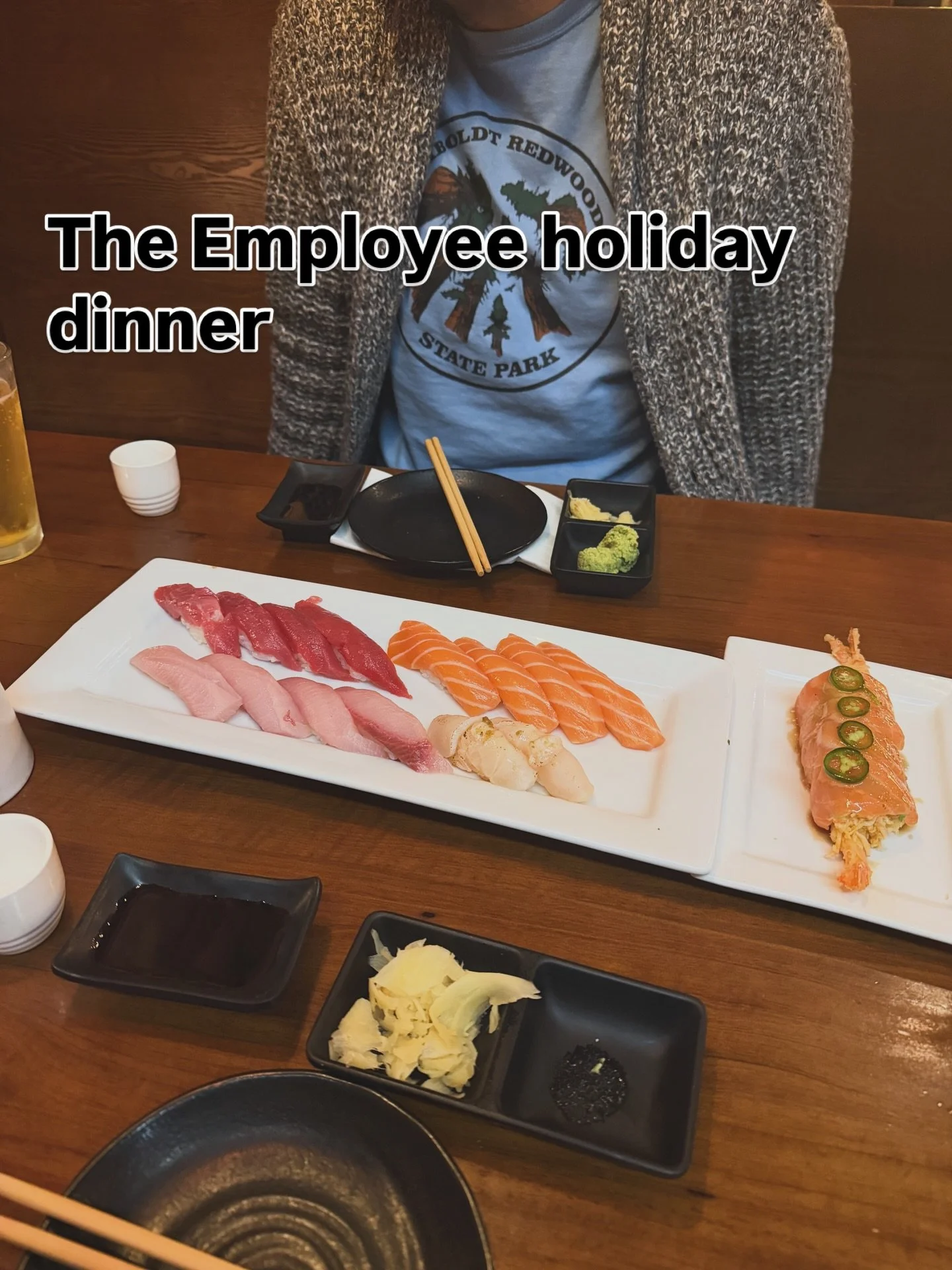 One of my favorite things to eat is sushi so we went to one of my favorite places to eat it. @eatssushi_costamesa 

The party was lame but the dinner was awesome. 

If you ever want to get an a surprise I&rsquo;ll take sushi or a chocolate croissant 