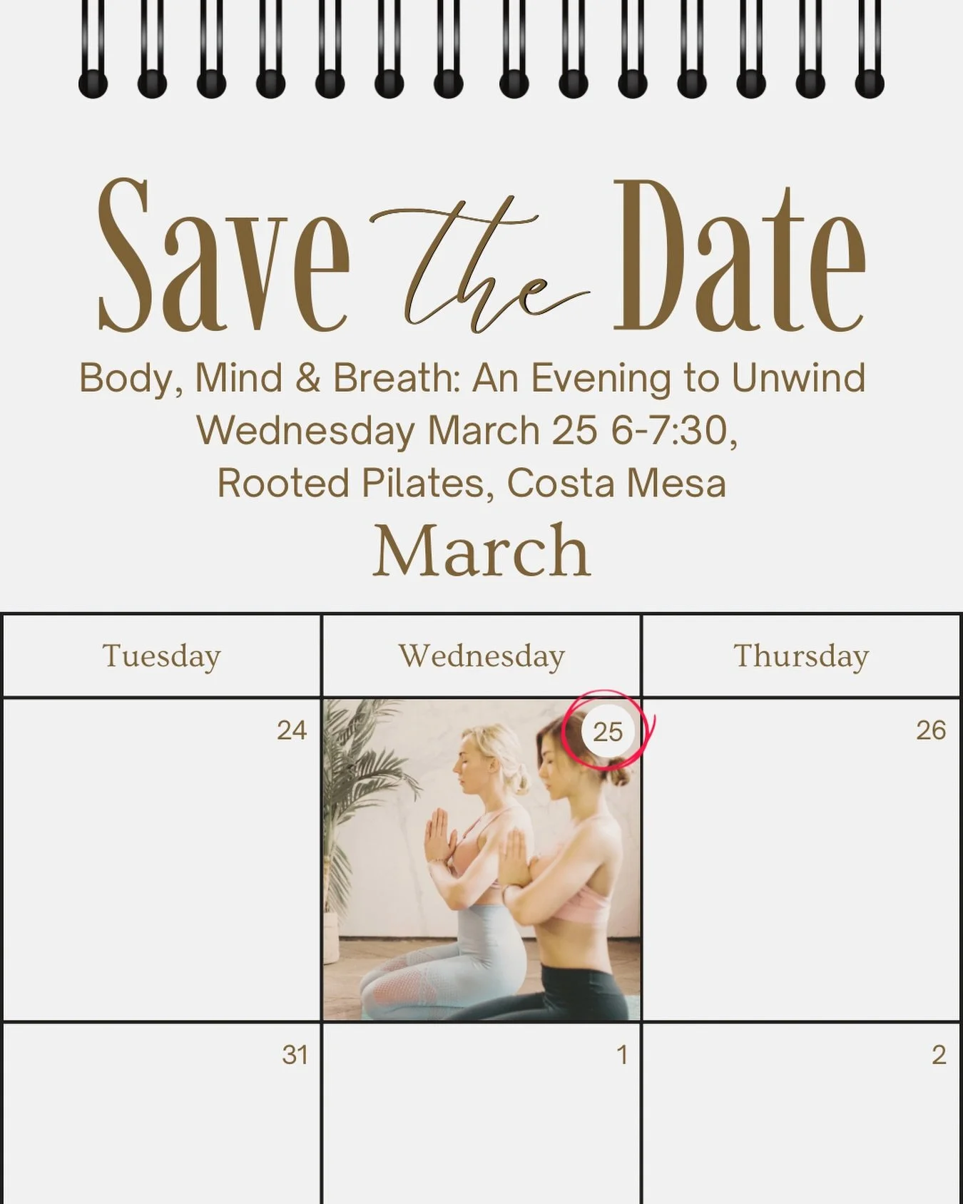 Neck and shoulders feeling tight and stiff again? You&rsquo;re not alone.

On March 25 in Costa Mesa, we&rsquo;re creating a small, calm evening to help you finally let that tension go. 

Join us for

Gentle movements to support your neck and shoulde