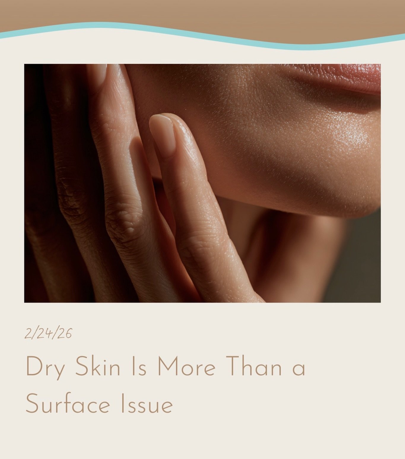 Dry skin isn&rsquo;t just about needing a heavier moisturizer.
It&rsquo;s your skin&rsquo;s way of communicating that something is out of balance.
When your skin feels tight, flaky, rough, or suddenly more sensitive than usual, that&rsquo;s not rando